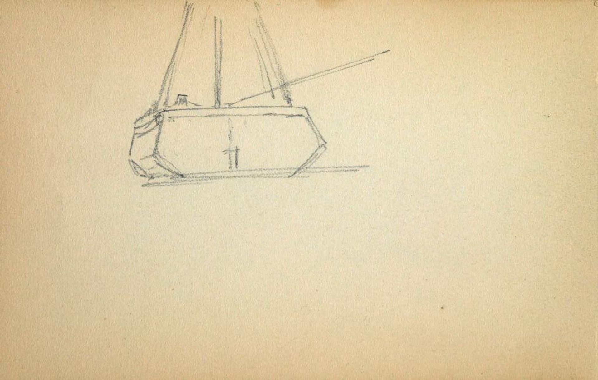 Blank page; verso: Boat's Stern by Sanford Robinson Gifford