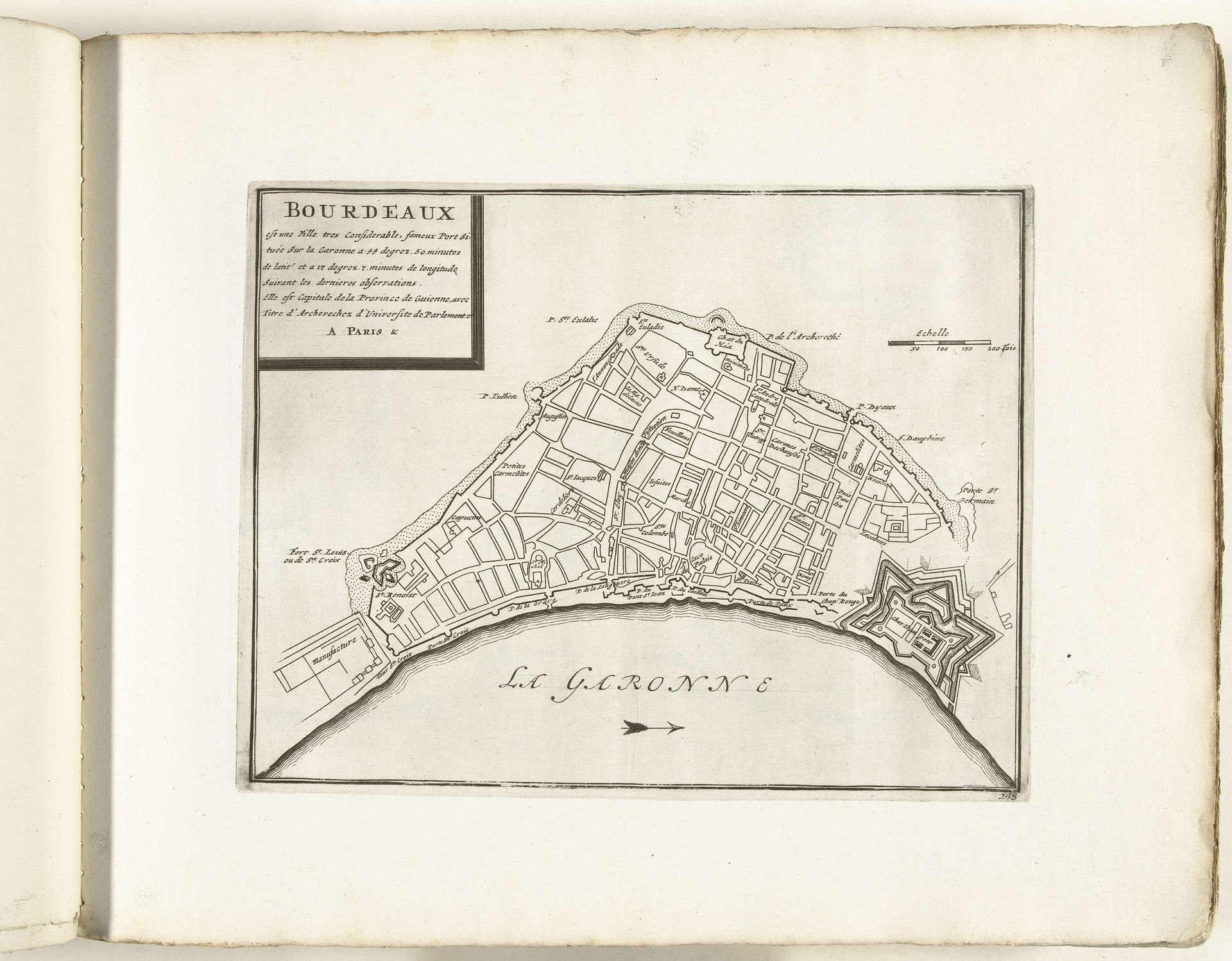 Plattegrond van Bordeaux, ca. 1702 by Anonymous
