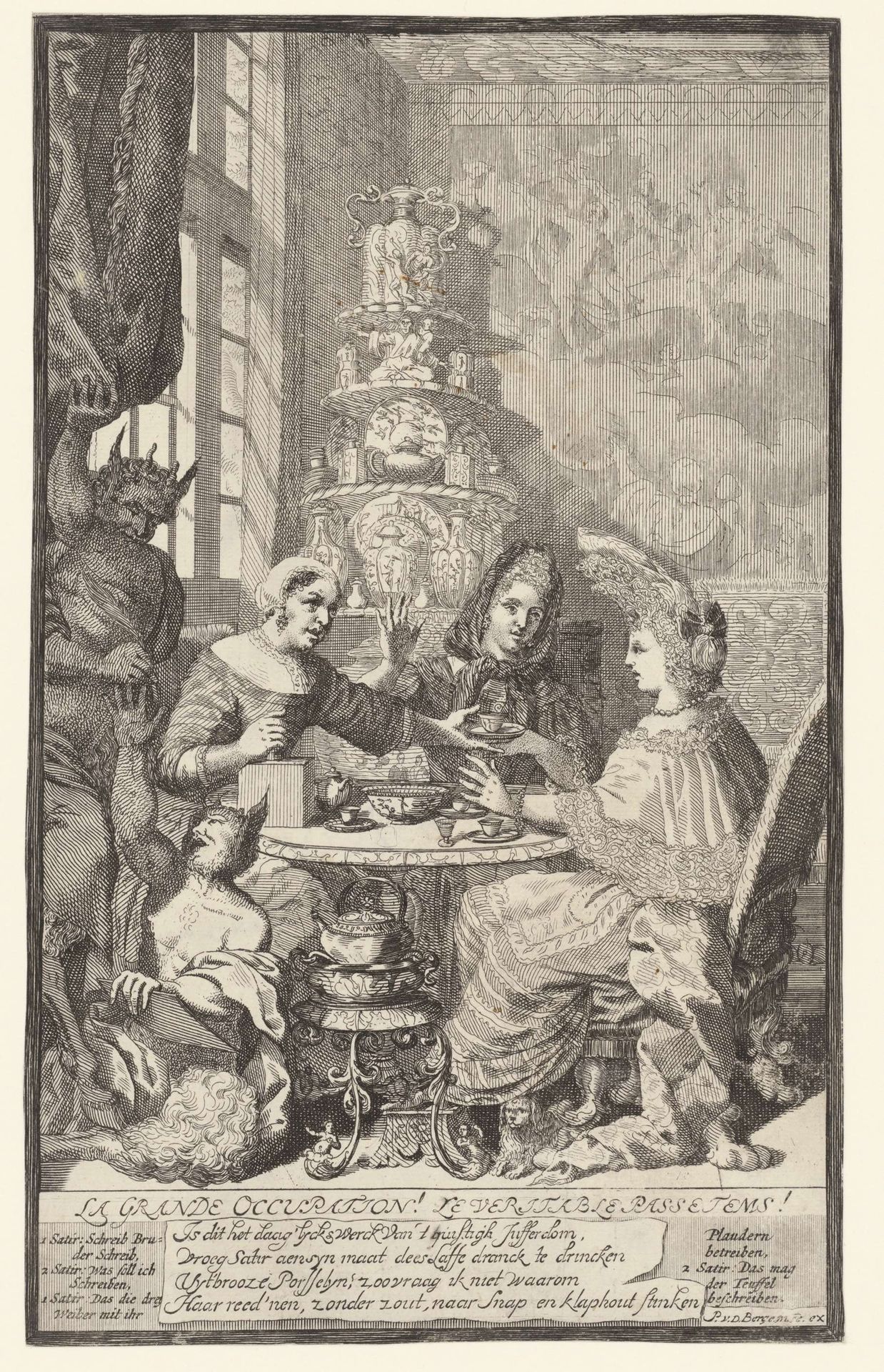 Theegezelschap by Pieter van den Berge