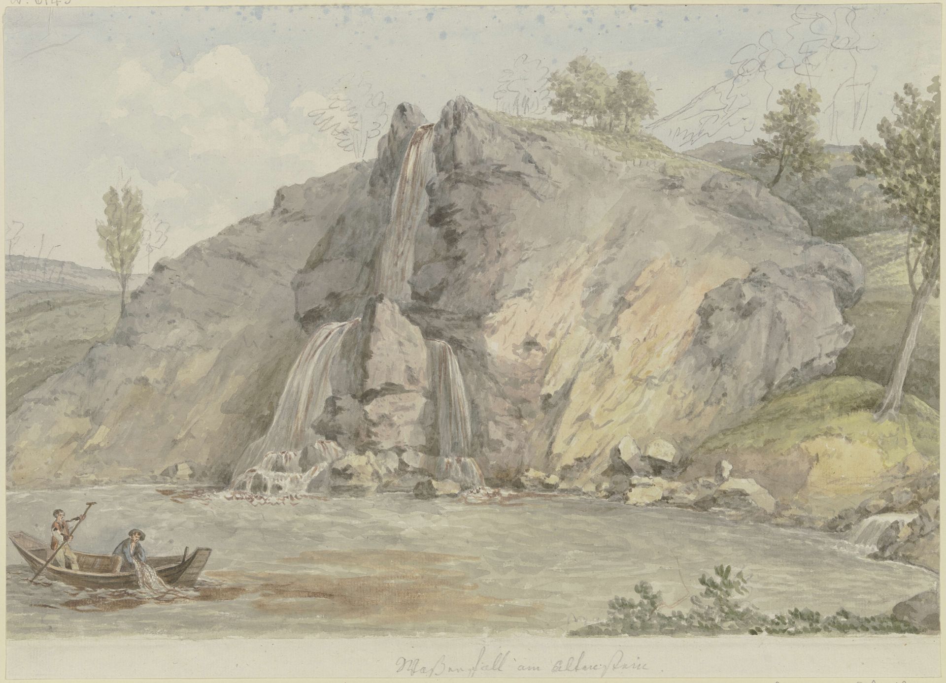 Der Wasserfall am Altenstein bei Meiningen by Georg Melchior Kraus