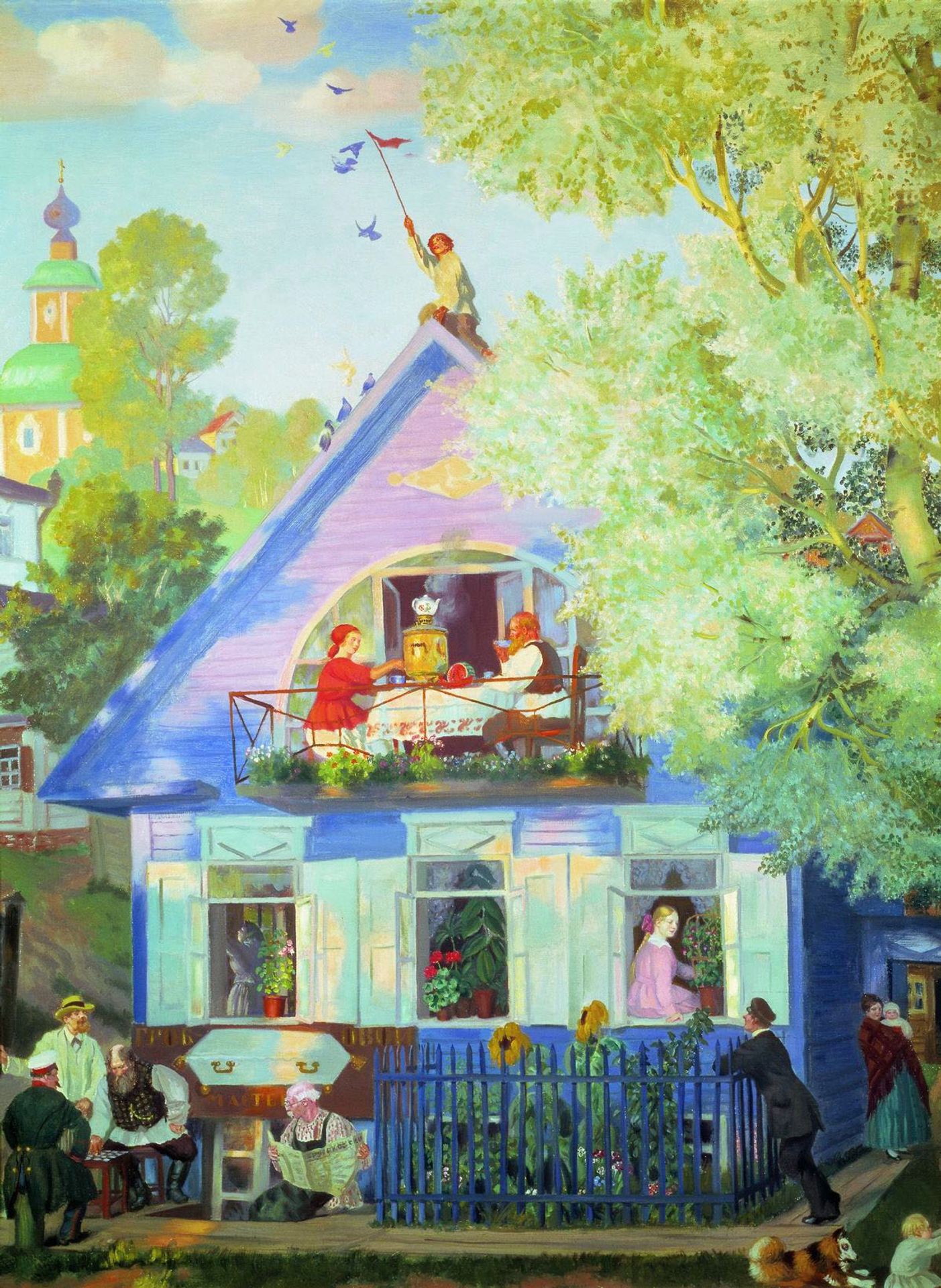 Blue House by Boris Kustodiev