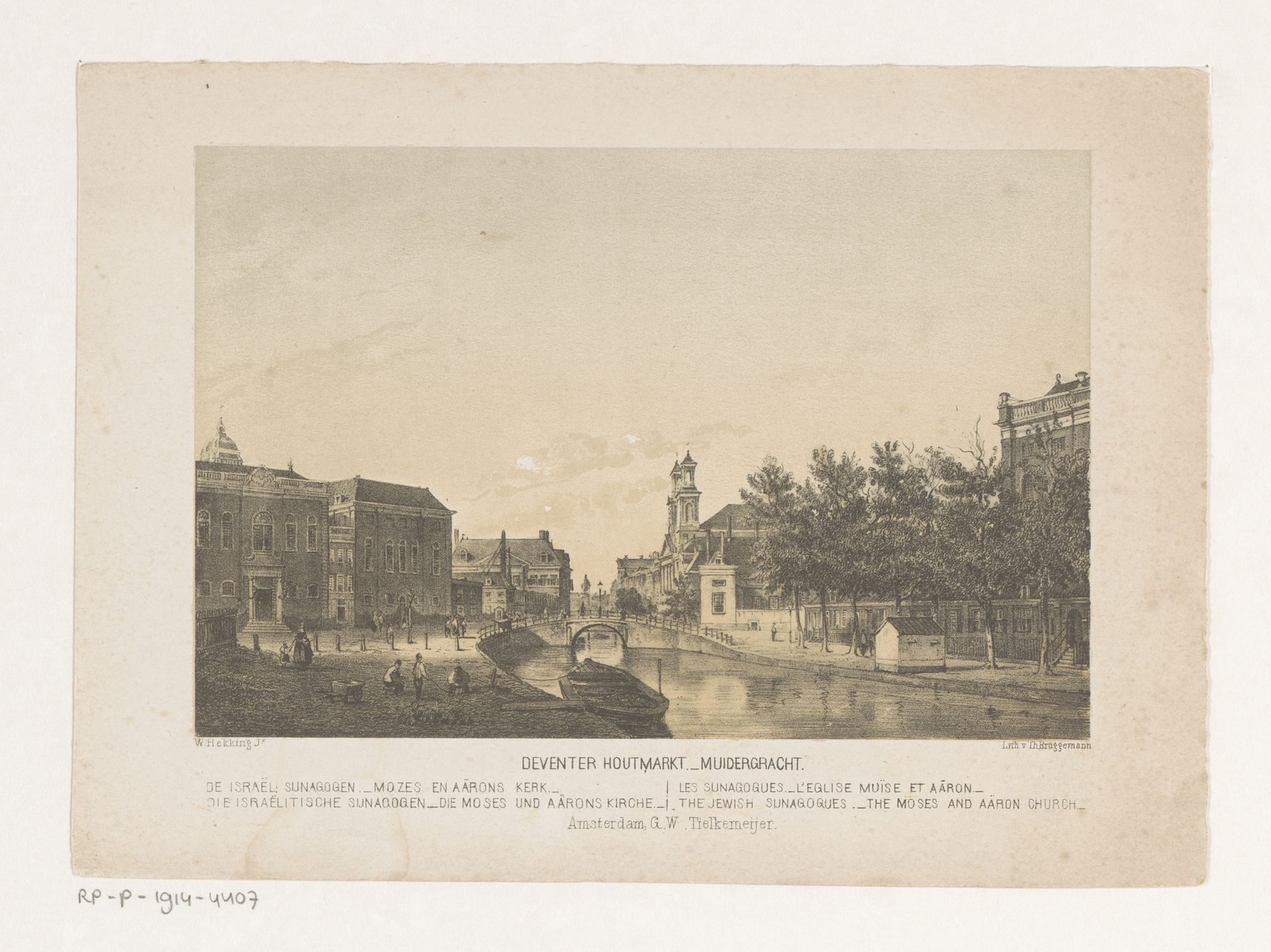 Deventer Houtmarkt en Muidergracht in Amsterdam by Theodor Brüggemann