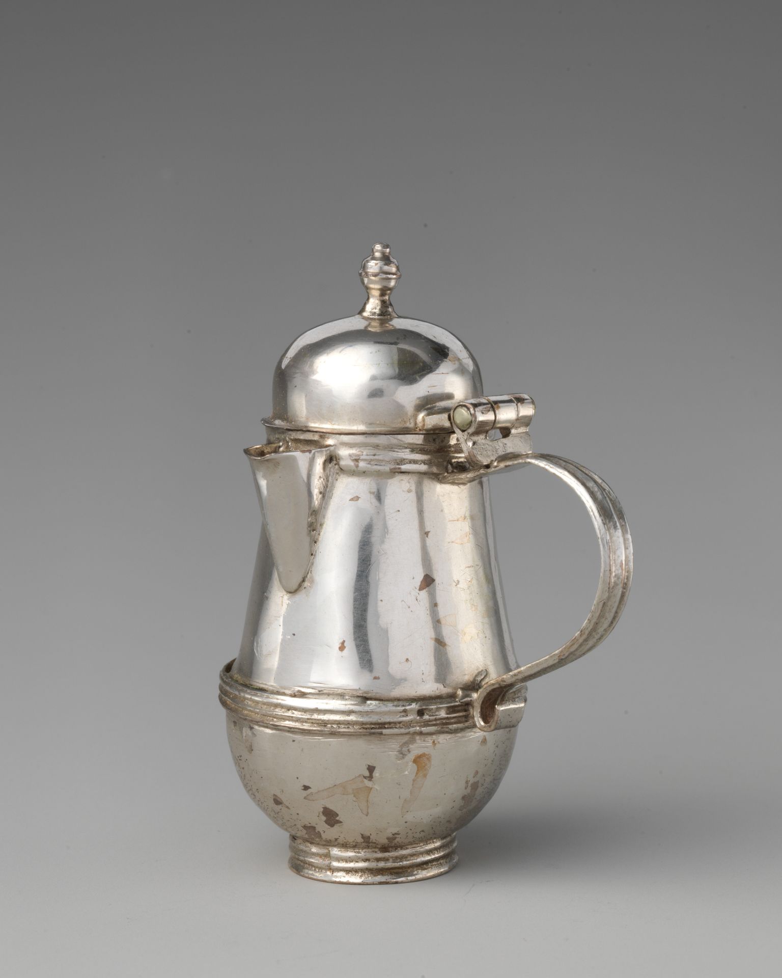 Miniature coffeepot with hinged cover by George Manjoy