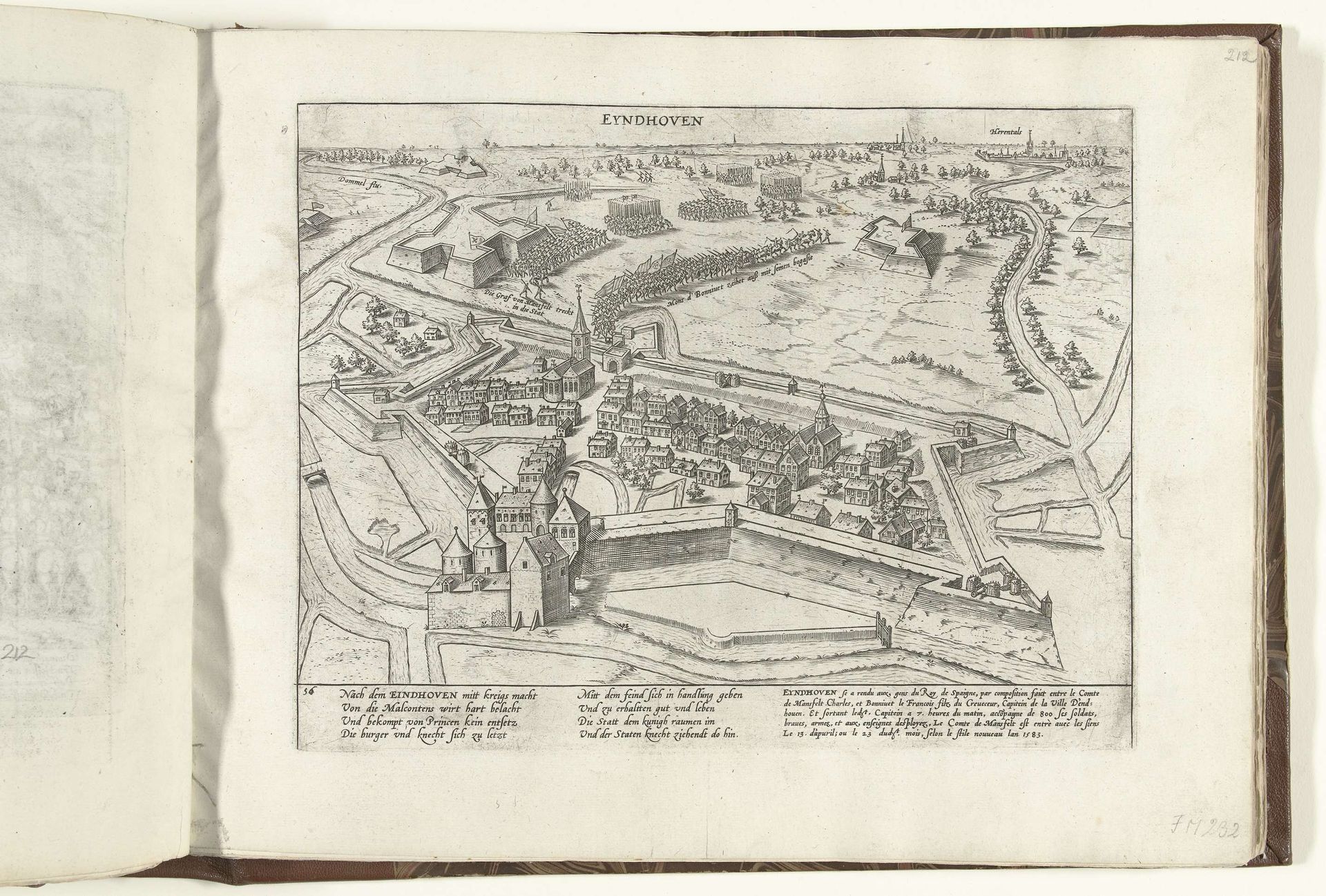 Eindhoven belegerd en ingenomen, 1583 by Frans Hogenberg