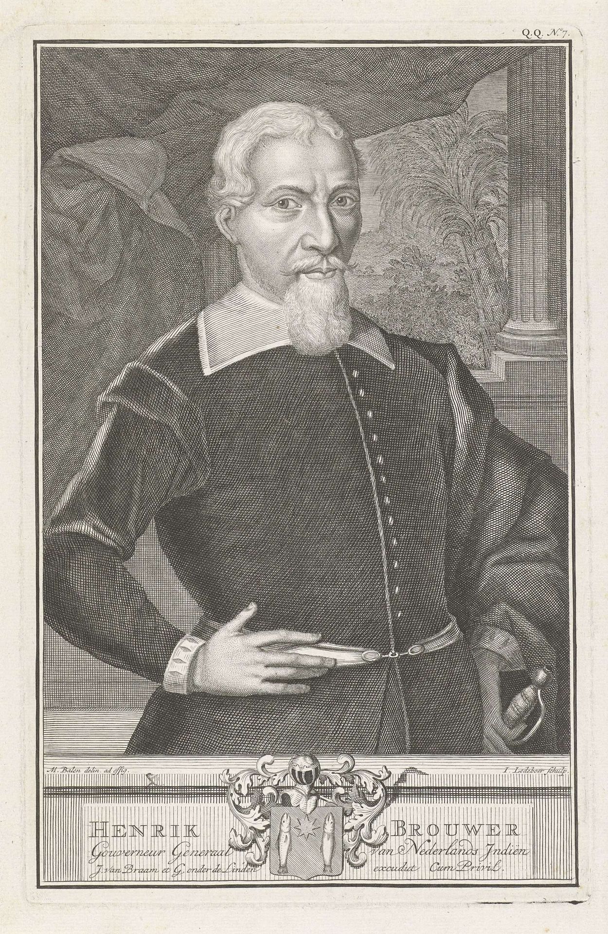 Portret van Hendrik Brouwer by Isaac Ledeboer