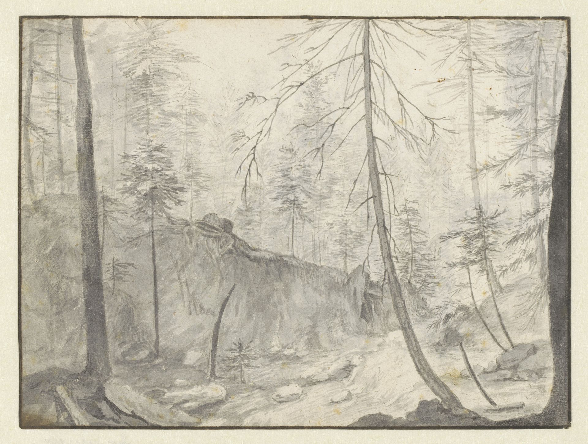 Sunken Path through an Evergreen Forest by Paulus Willemsz. van Vianen