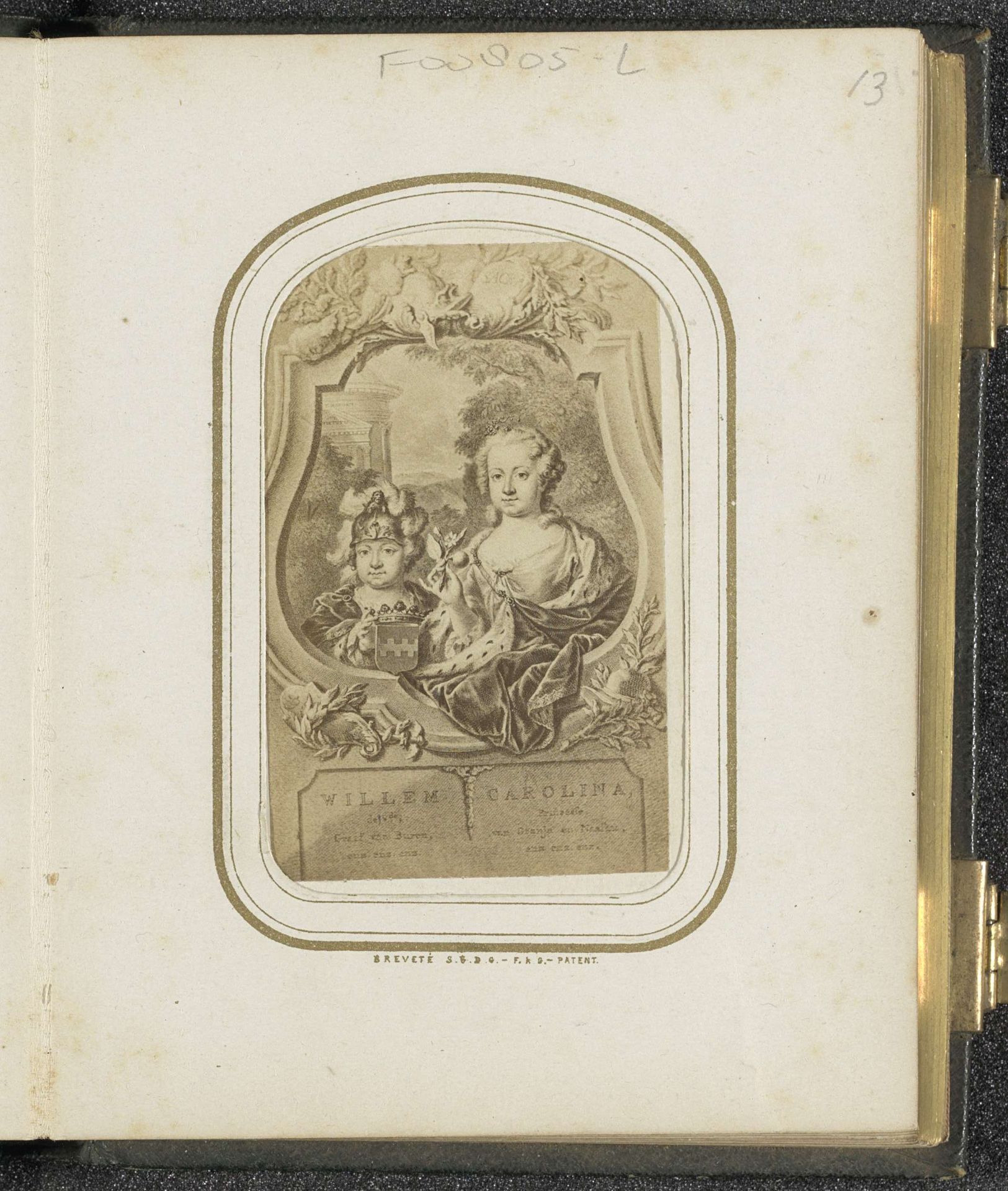 Fotoreproductie van (vermoedelijk) een prent van prins Willem V, prins van Oranje-Nassau, en zijn zus prinses Carolina by Anonymous