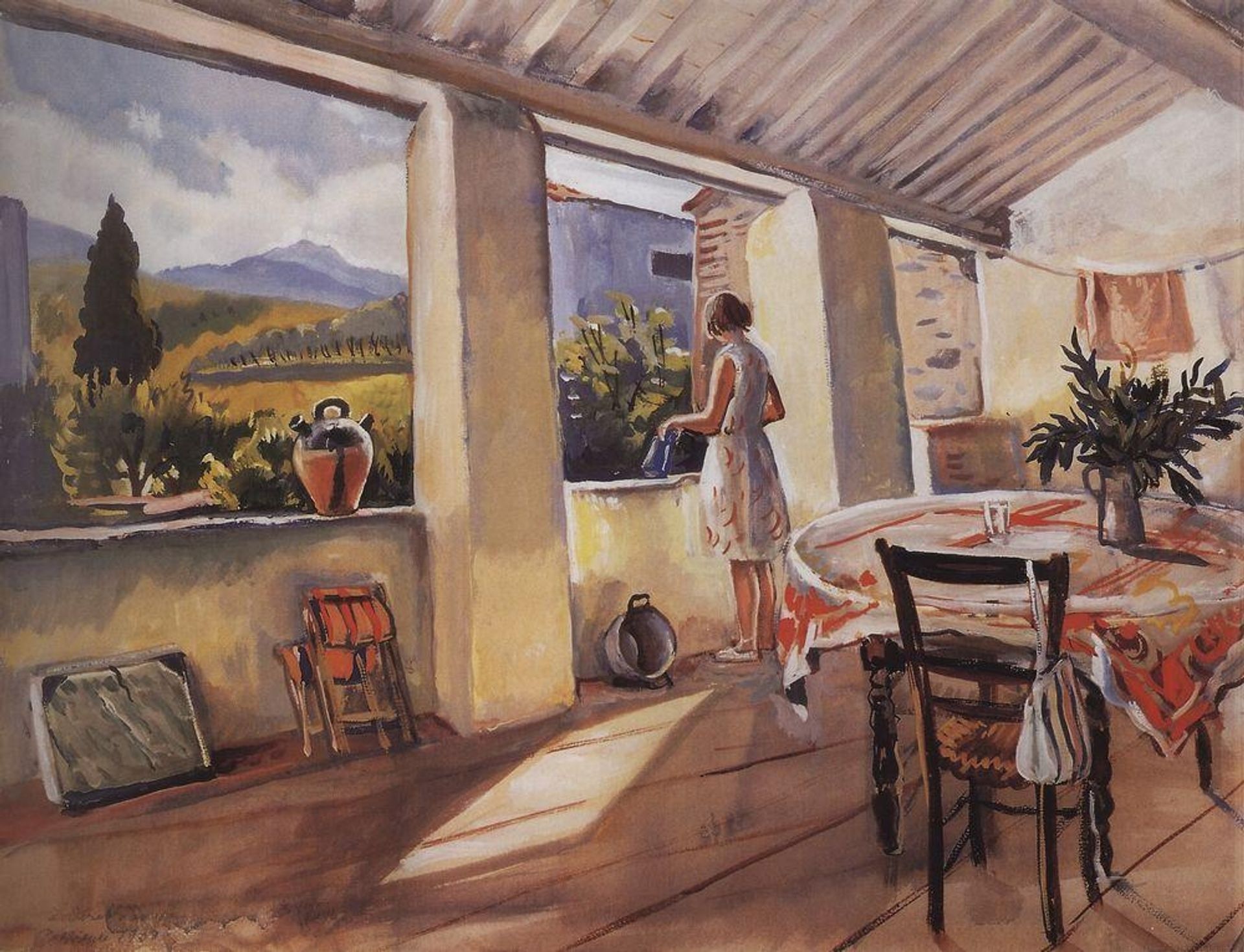 Terrace in Collioure by Zinaida Serebriakova