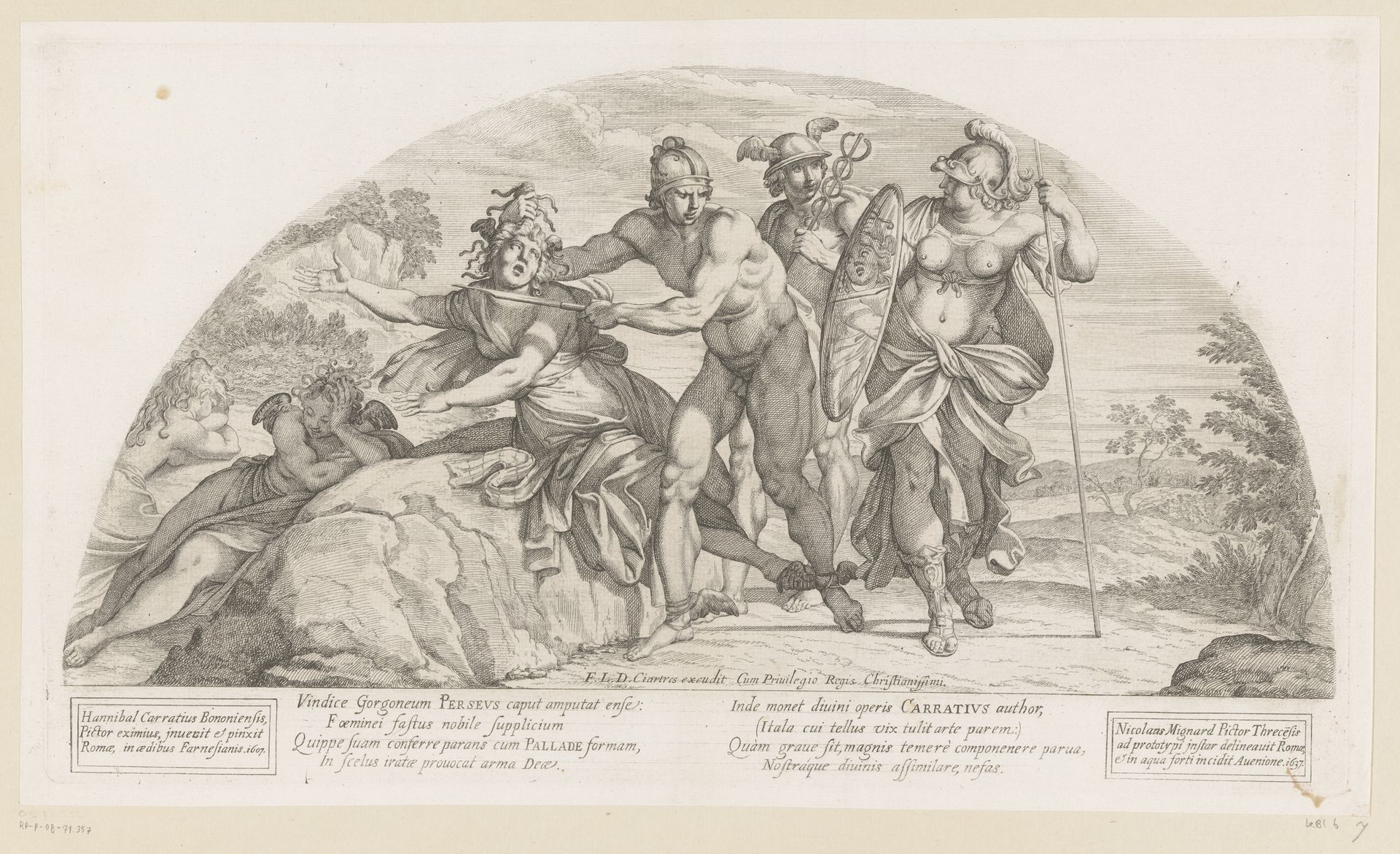 Perseus onthoofdt Medusa by Nicolas Mignard