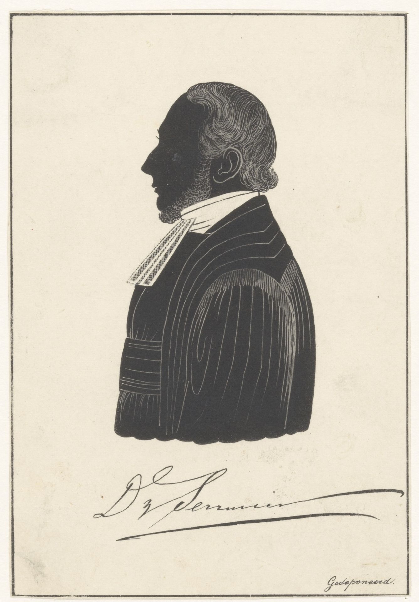 Silhouetportret van Daniël Serrurier by Friedrich Heinrich Wilhelm Schröder