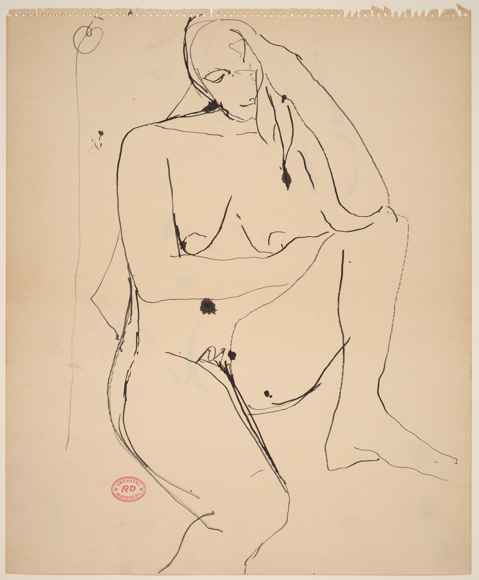 Untitled [seated female nude with head in left hand] by Richard Diebenkorn
