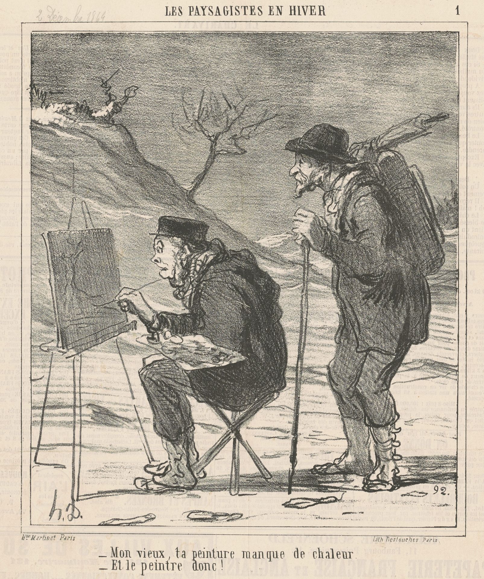 Mon vieux, ta peinture manque de chaleur ... by Honoré Daumier