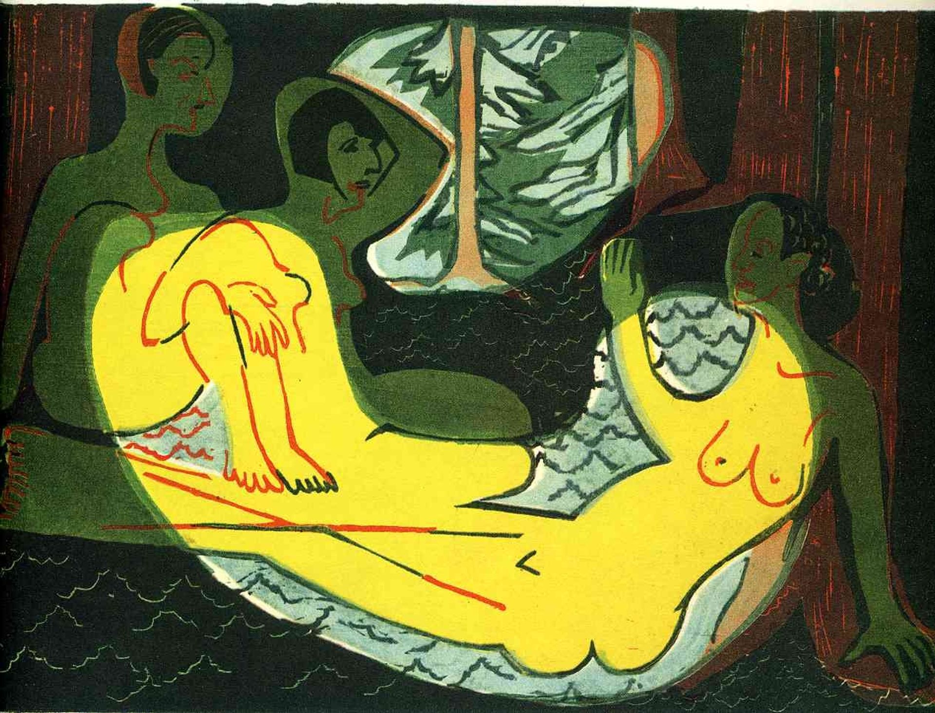 Three Nudes in the Forest by Ernst Ludwig Kirchner