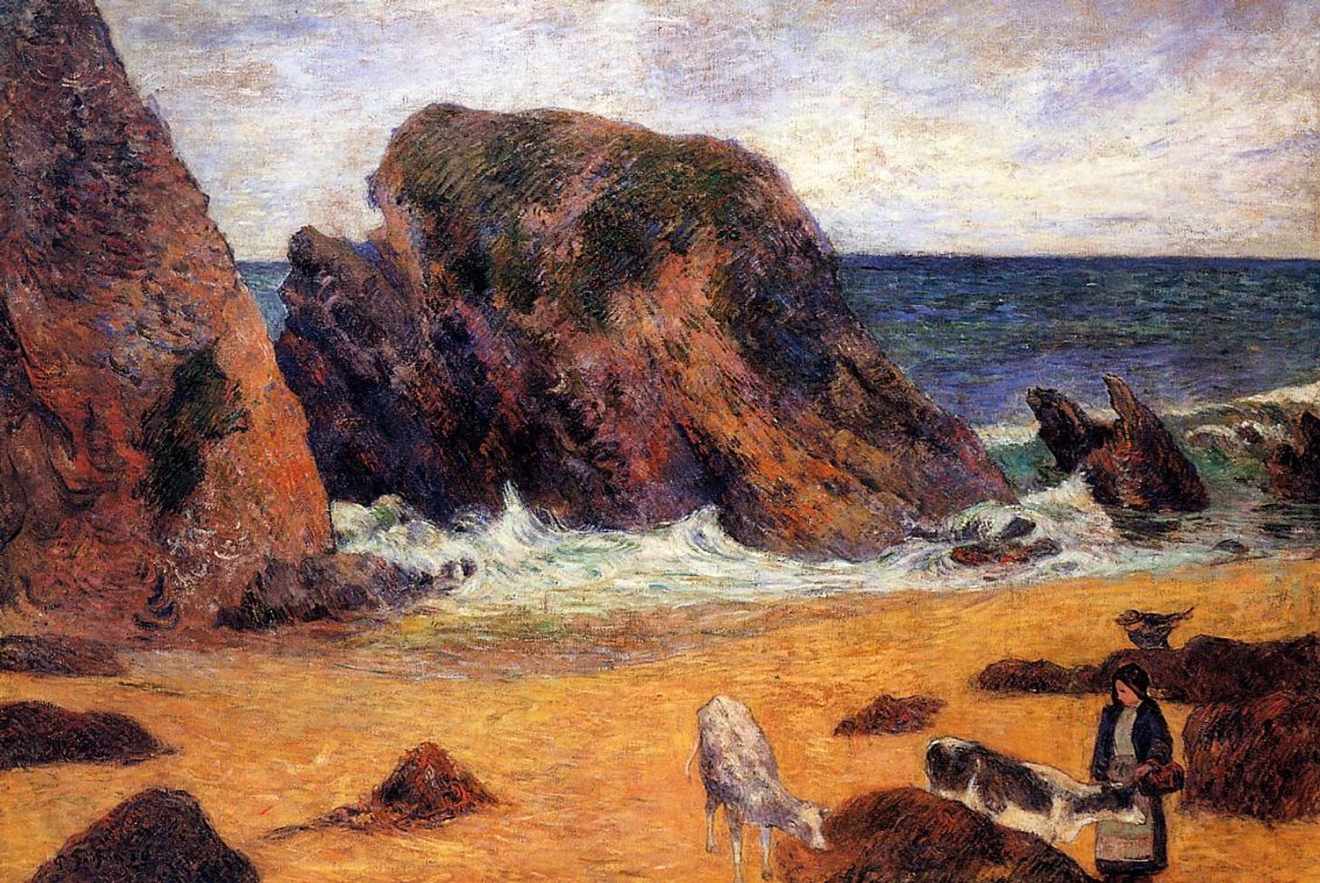 Cows on the Seashore by Paul Gauguin