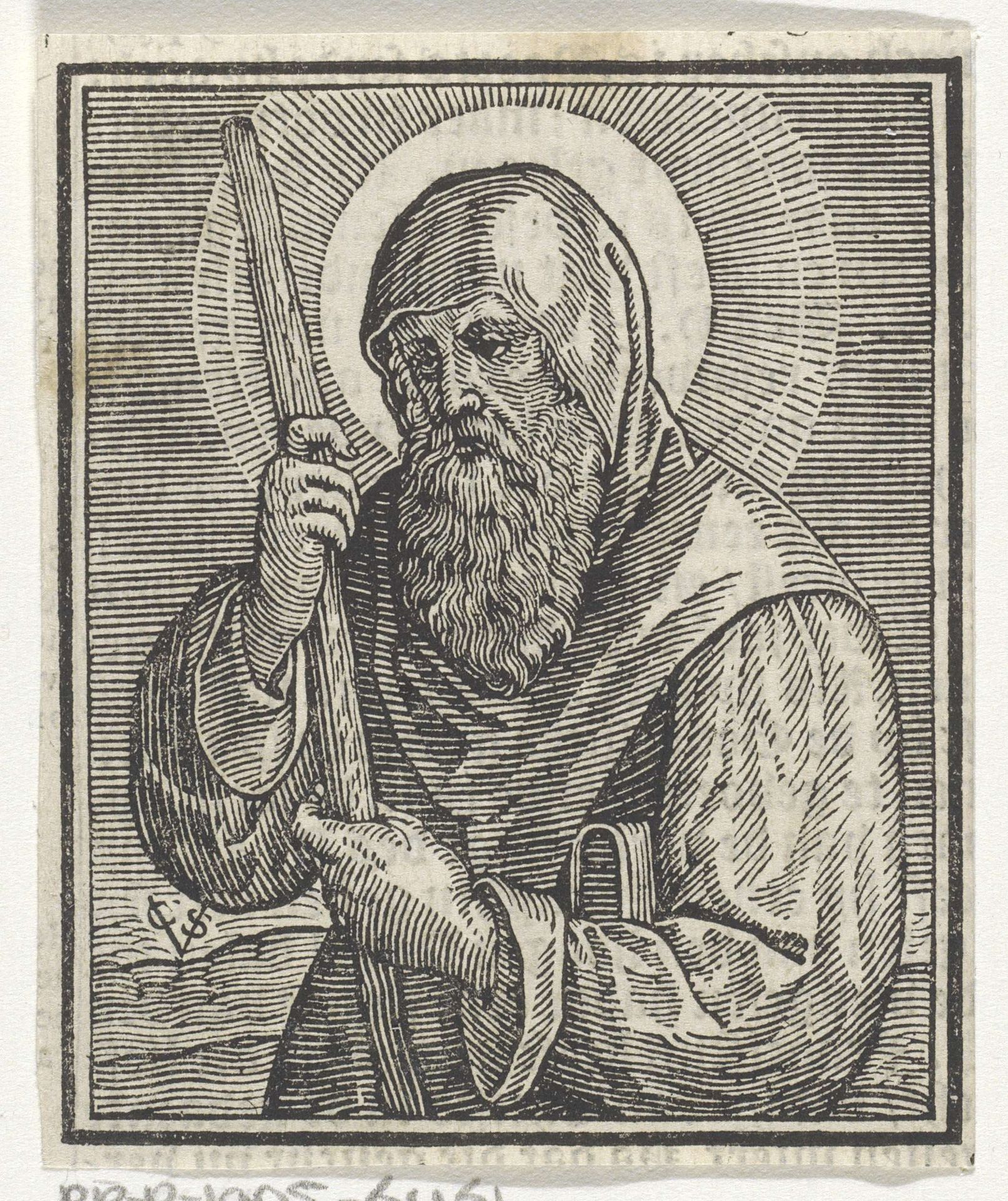 Heilige met een stok en een boek by Christoffel van (II) Sichem