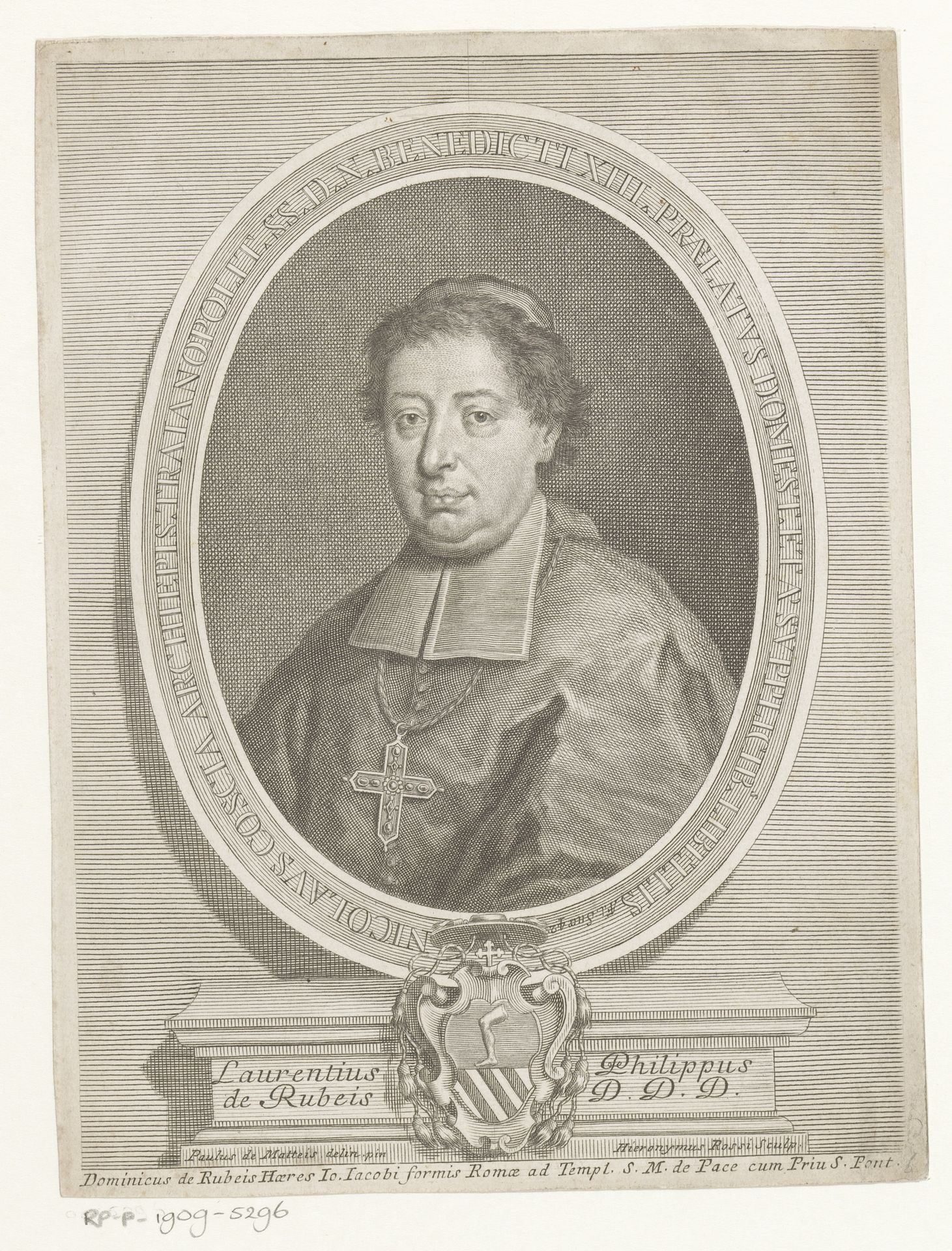 Portret van geestelijke Niccolò Coscia by Girolamo (II) Rossi