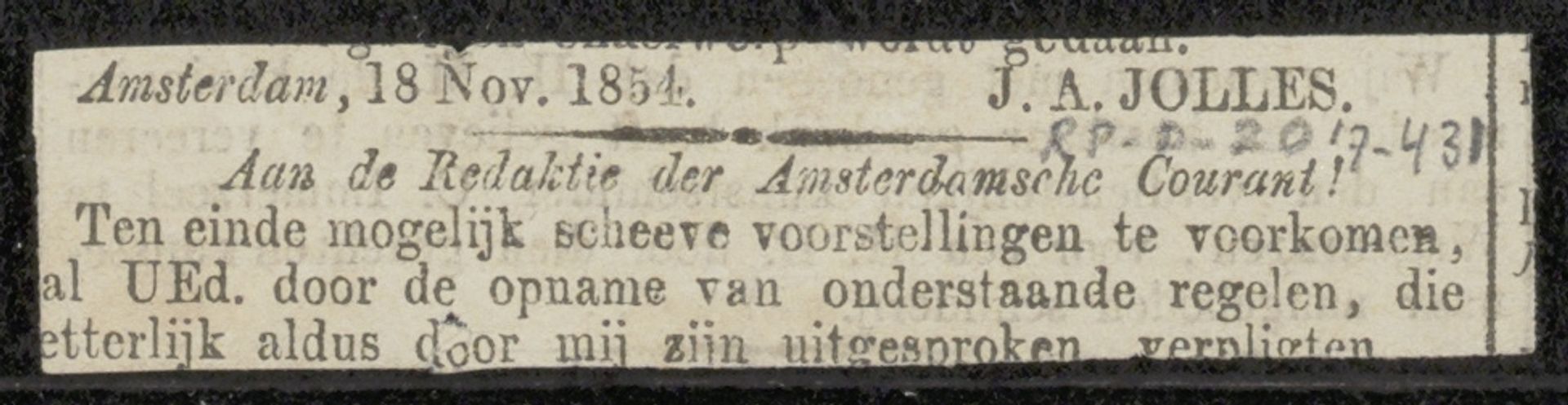Krantenknipsel over Christiaan Immerzeel by Anonymous