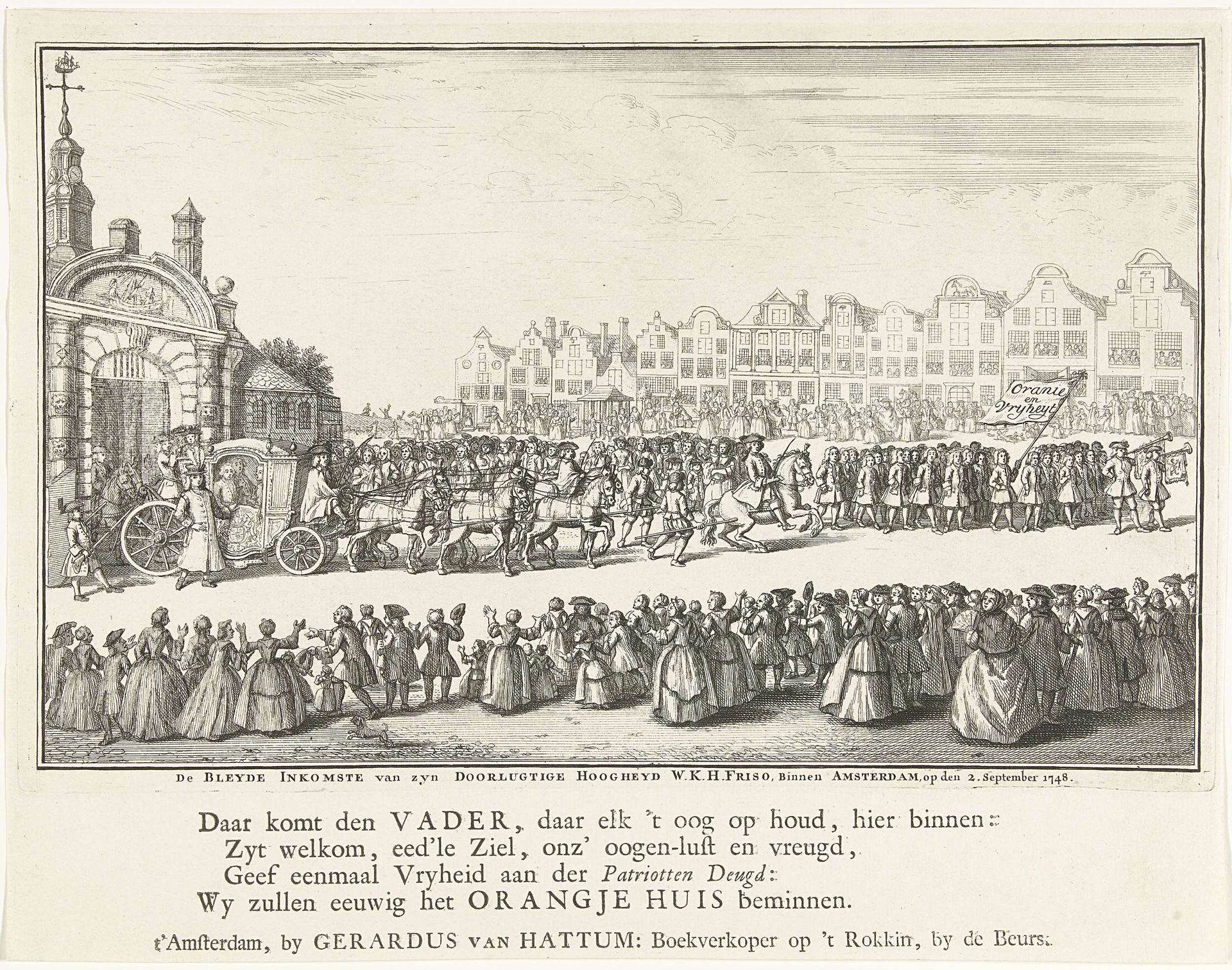 Aankomst van Willem IV te Amsterdam, 2 september 1748 by Anonymous