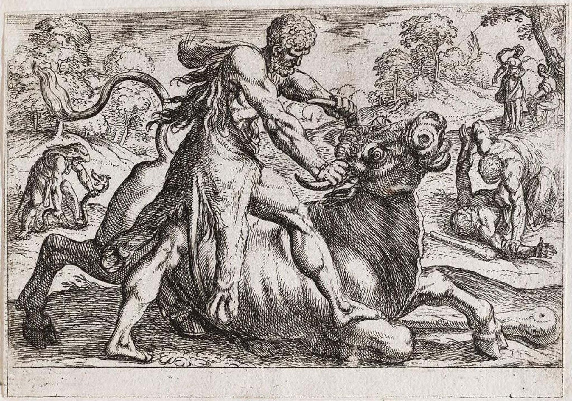Hercules and the Bull of Poseidon by Antonio Tempesta