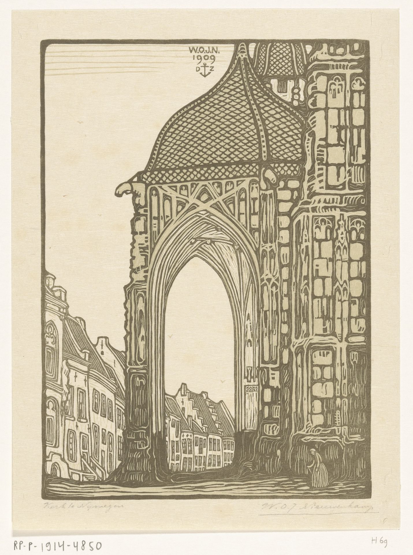 Portaal van de Grote of Sint-Stevenskerk in Nijmegen by Wijnand Otto Jan Nieuwenkamp