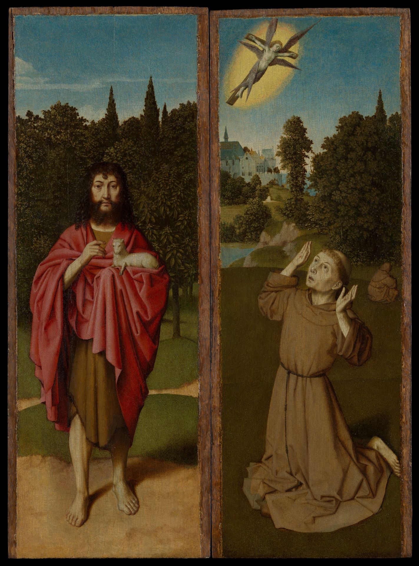 Saint John the Baptist; Saint Francis Receiving the Stigmata by Gerard David