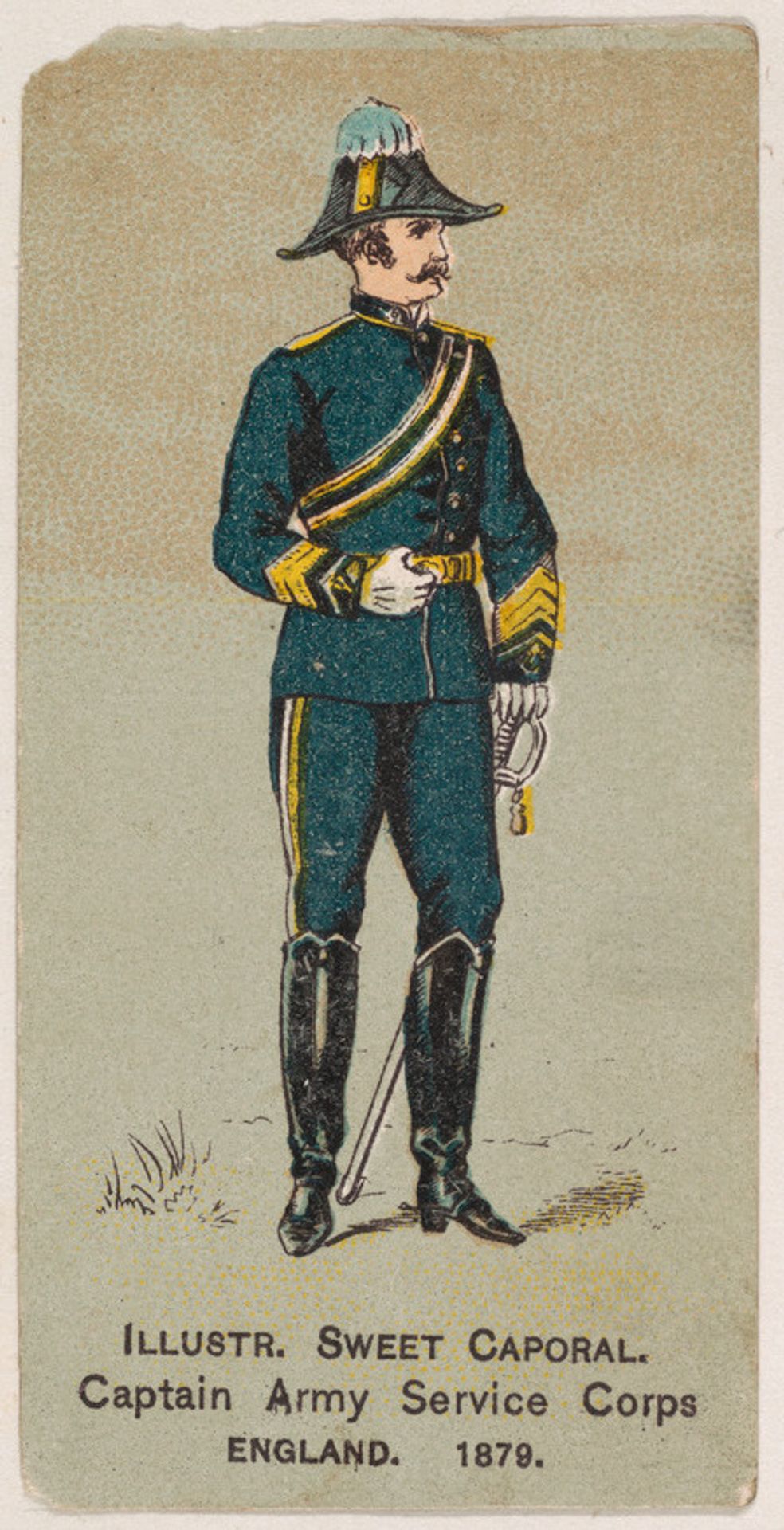 Captain Army Service Corps, England, 1879, from the Military Series (N224) issued by Kinney Tobacco Company to promote Sweet Caporal Cigarettes by Kinney Brothers Tobacco Company