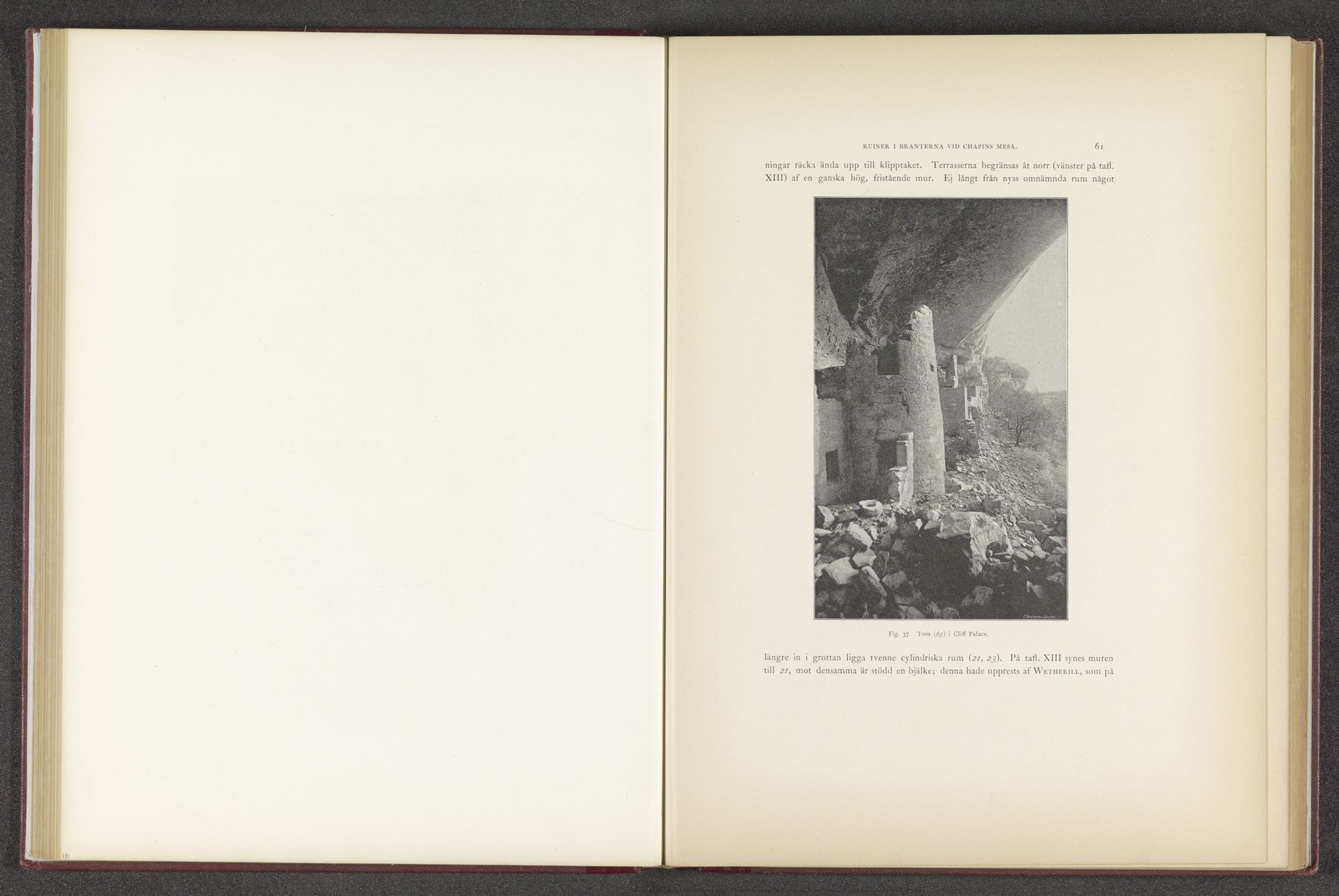 Toren in het Cliff Palace in Mesa Verde National Park by Gustaf Nordenskiöld