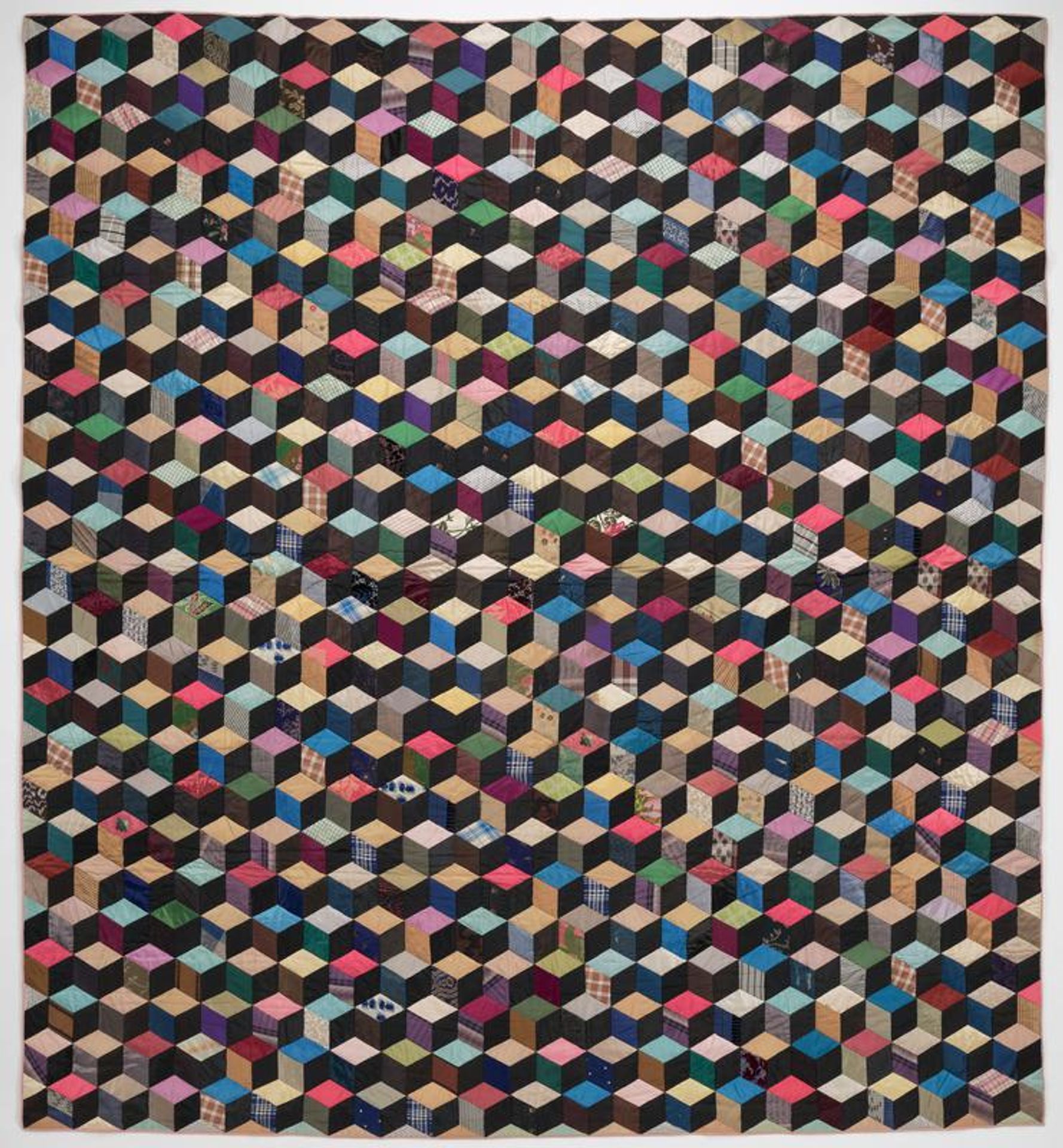 Tumbling Blocks quilt by Irene Nestell Hart