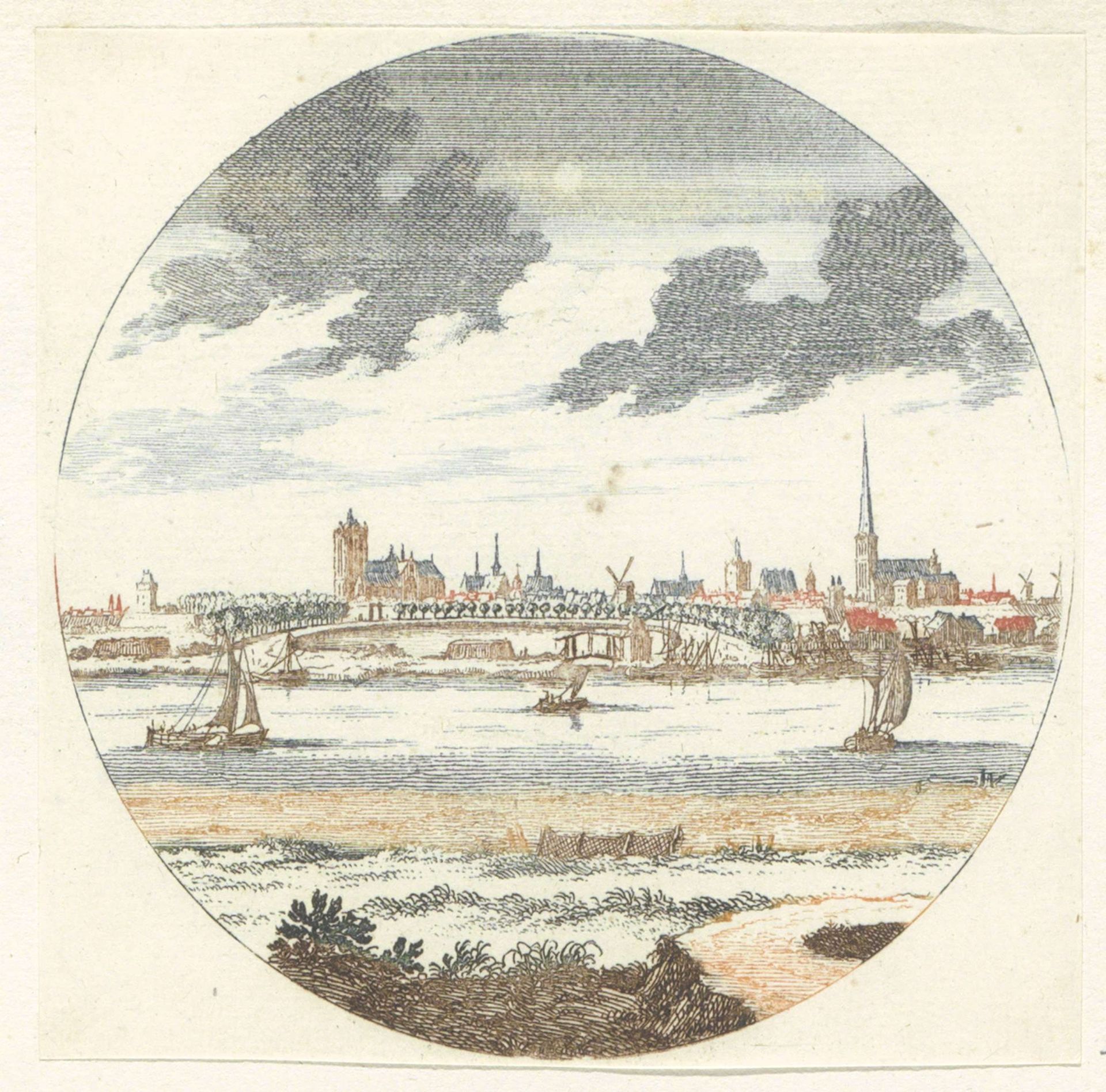 Gezicht op Emmerich by Jan van Call