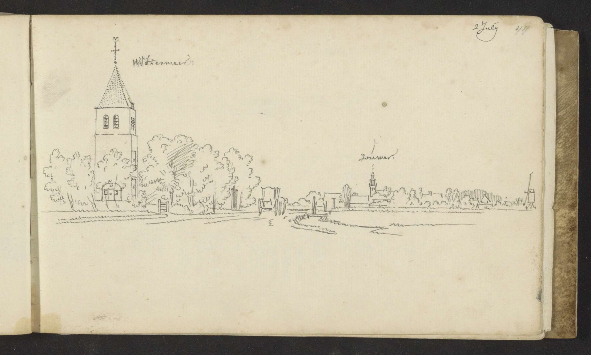 Gezicht op Westermeer en Joure by Abraham de (II) Haen