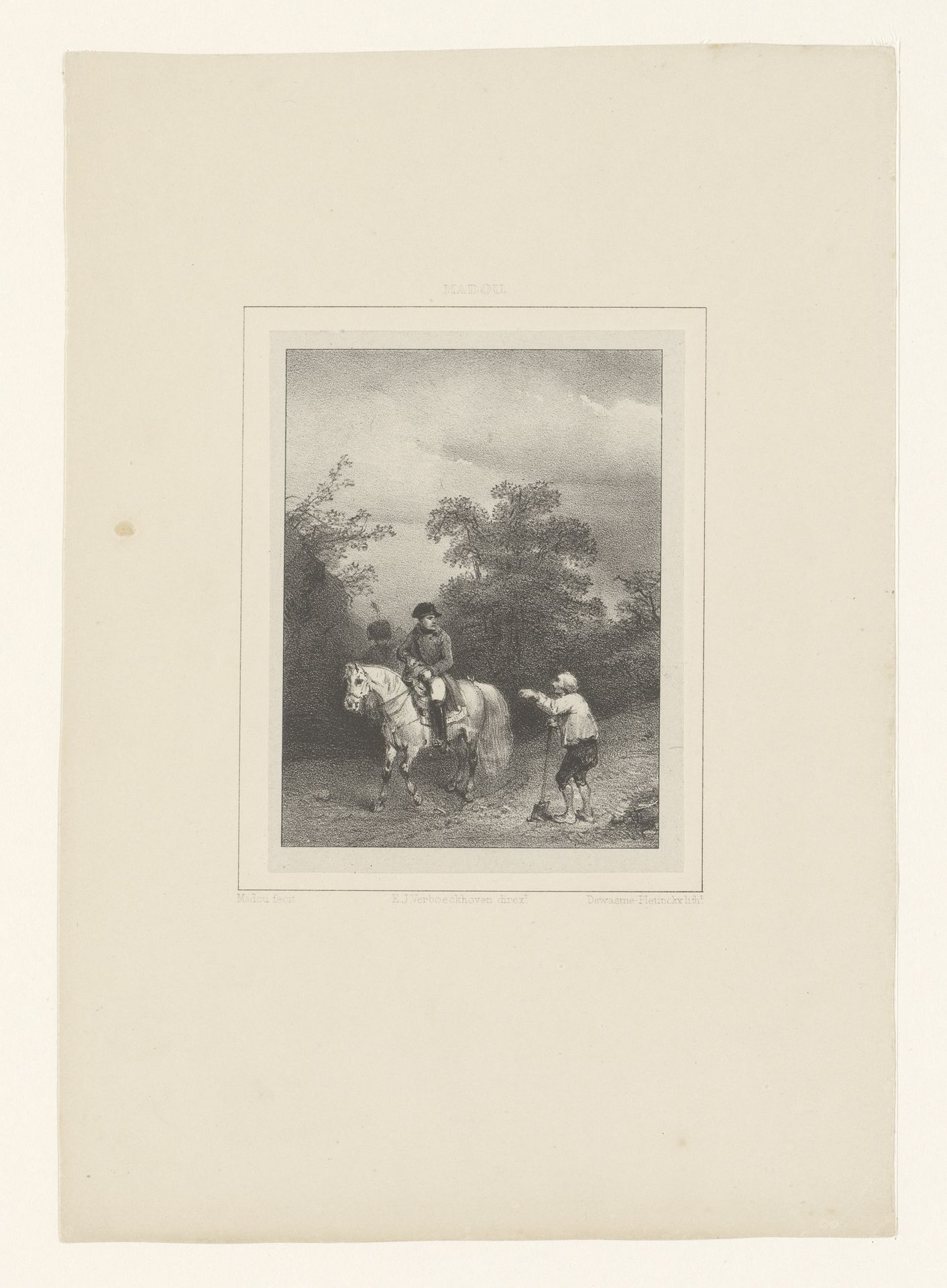 Landschap met Napoleon te paard by Jean-Baptiste Madou