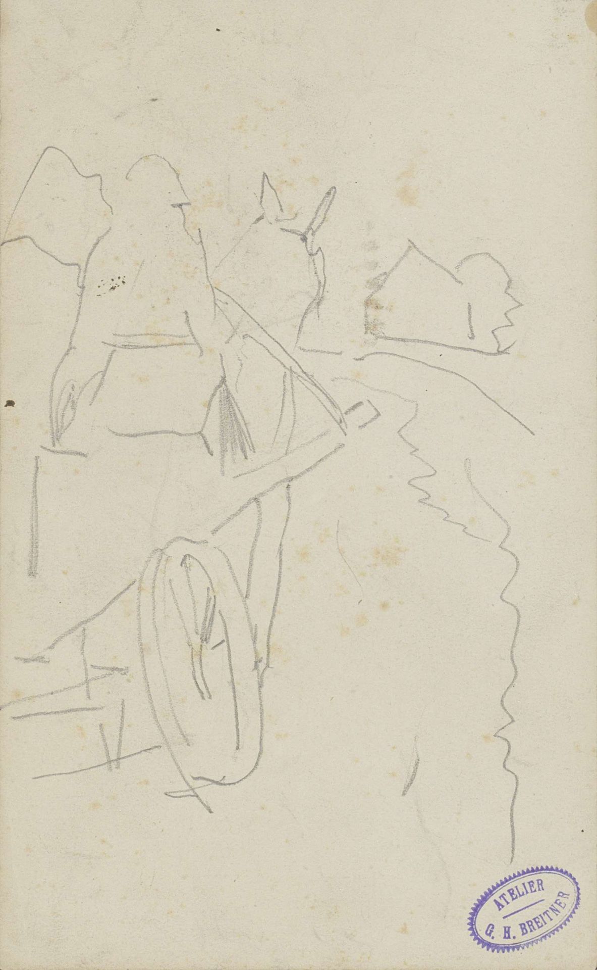 Weg met paardenkar by George Hendrik Breitner
