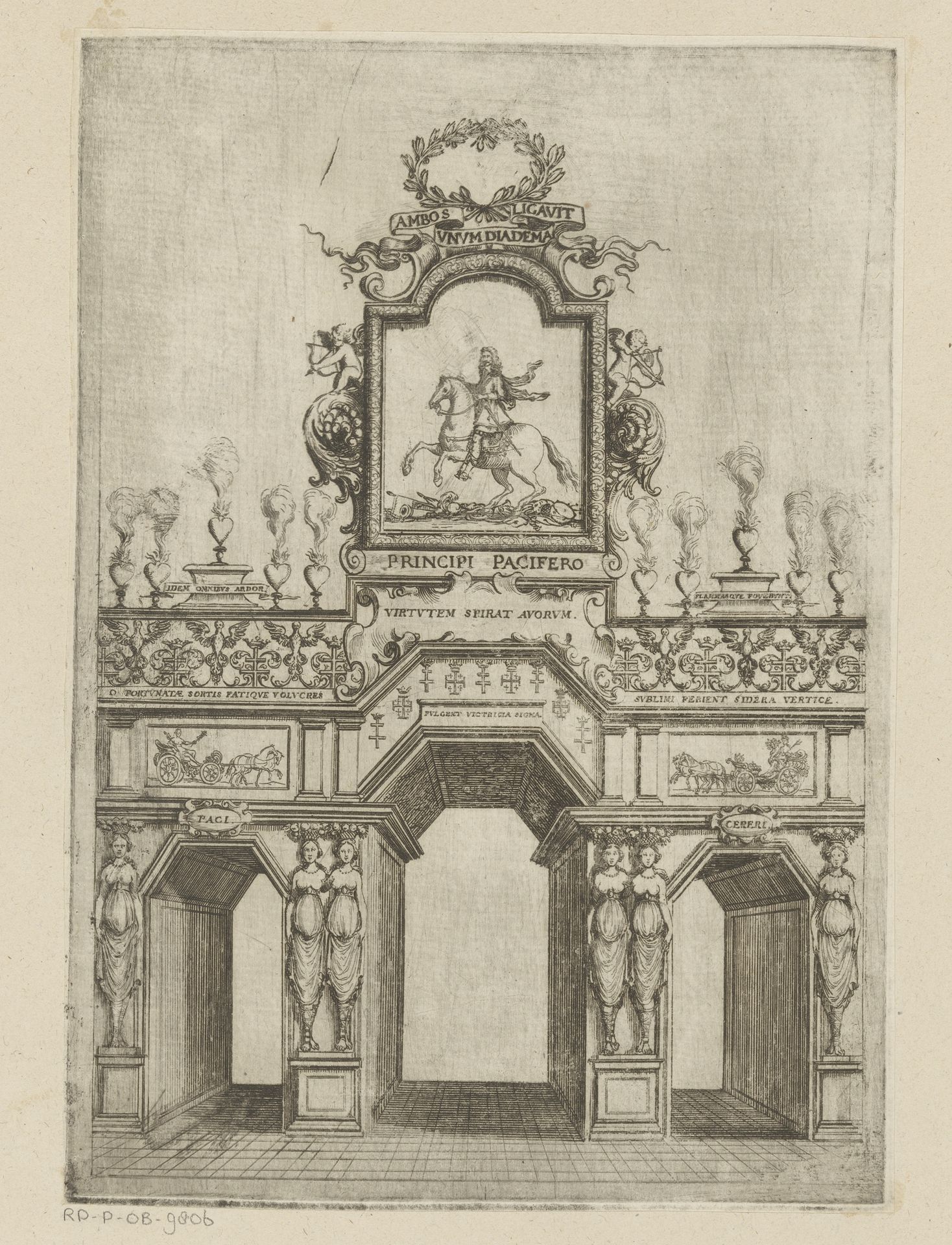 Triomfboog met Karel IV by Sébastien Leclerc I