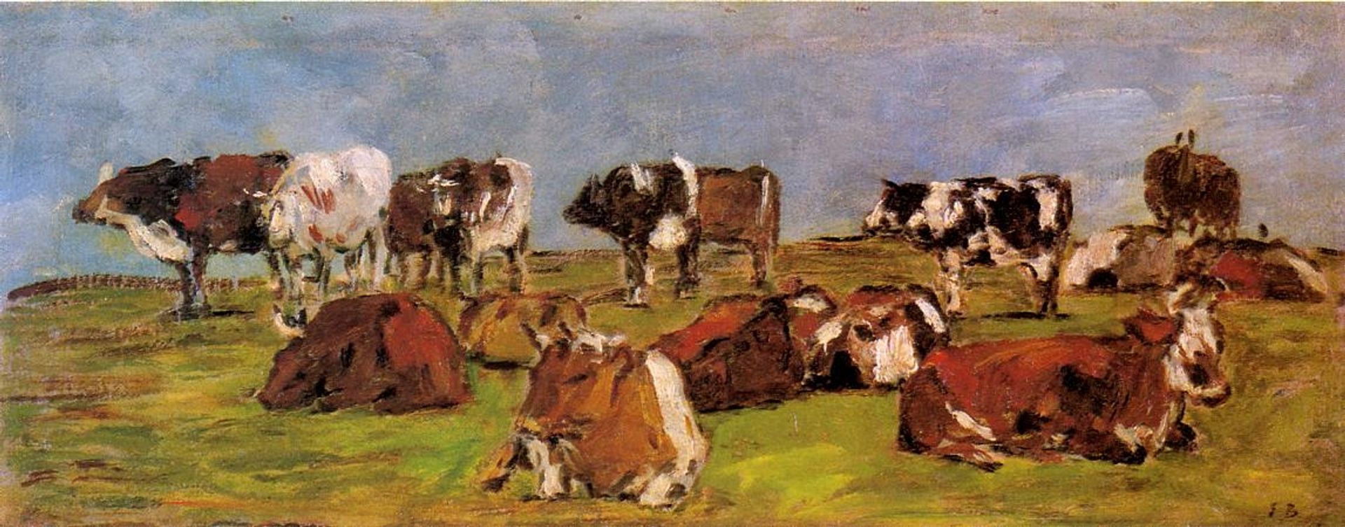 Cows in a Field by Eugène Boudin