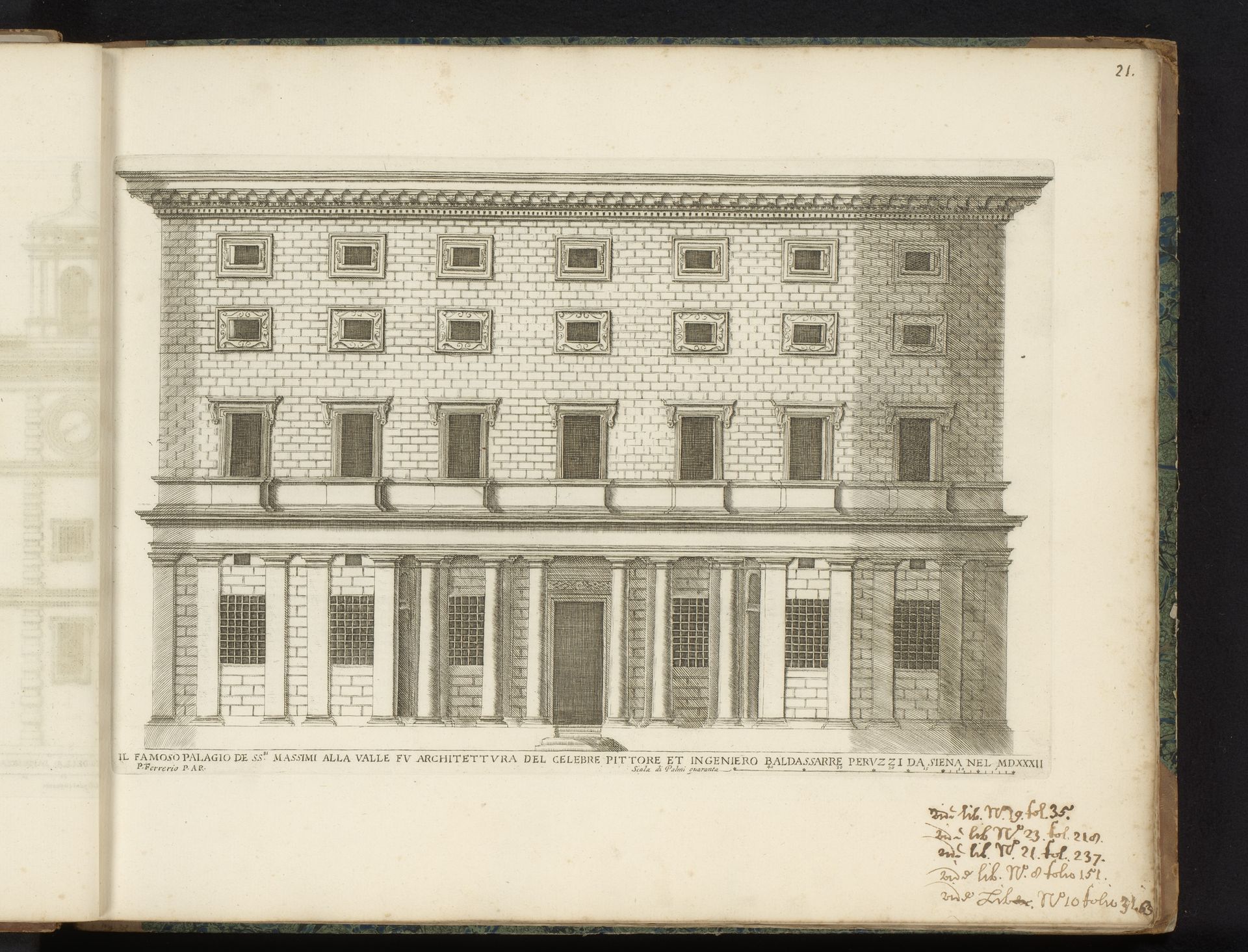 Façade van Palazzo Massimo alle Colonne by Giovanni Battista Falda