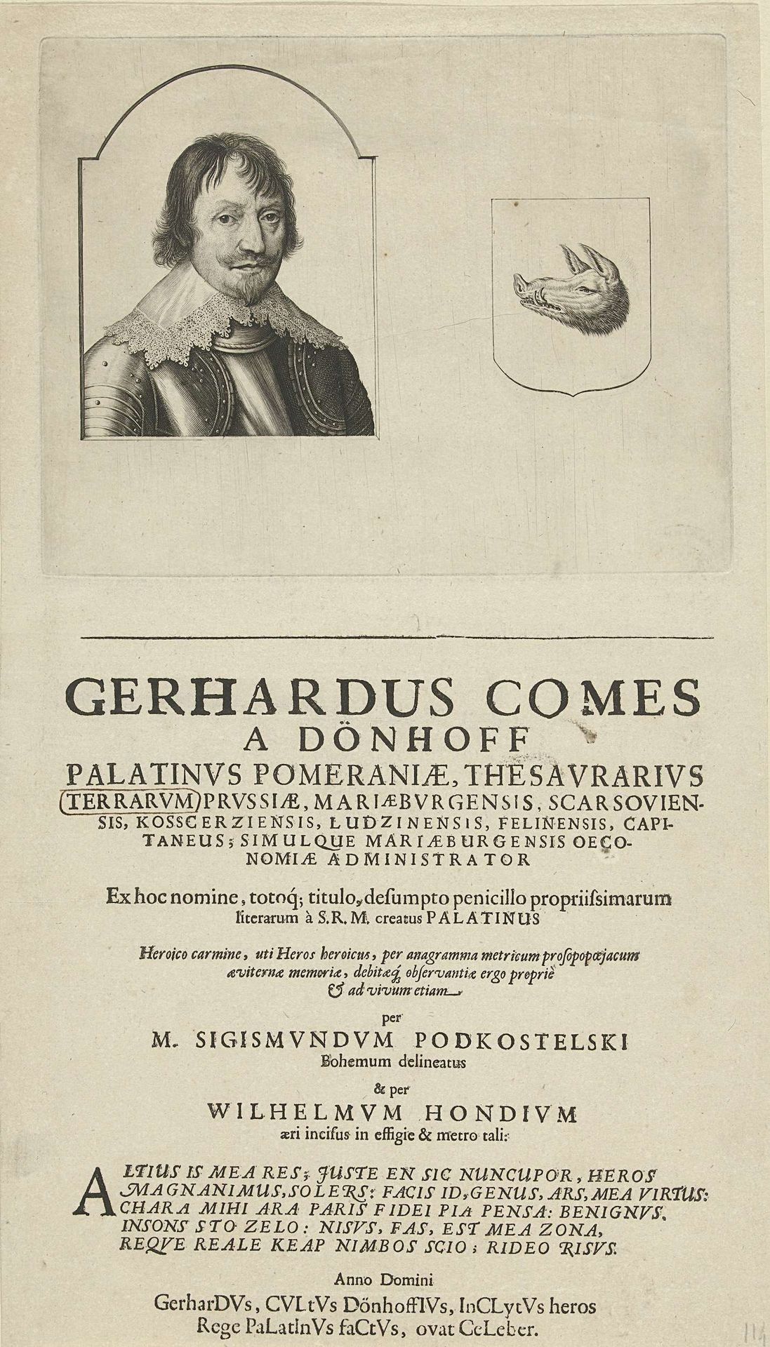 Portret van Gerard, graaf van Dönhoff by Willem Hondius