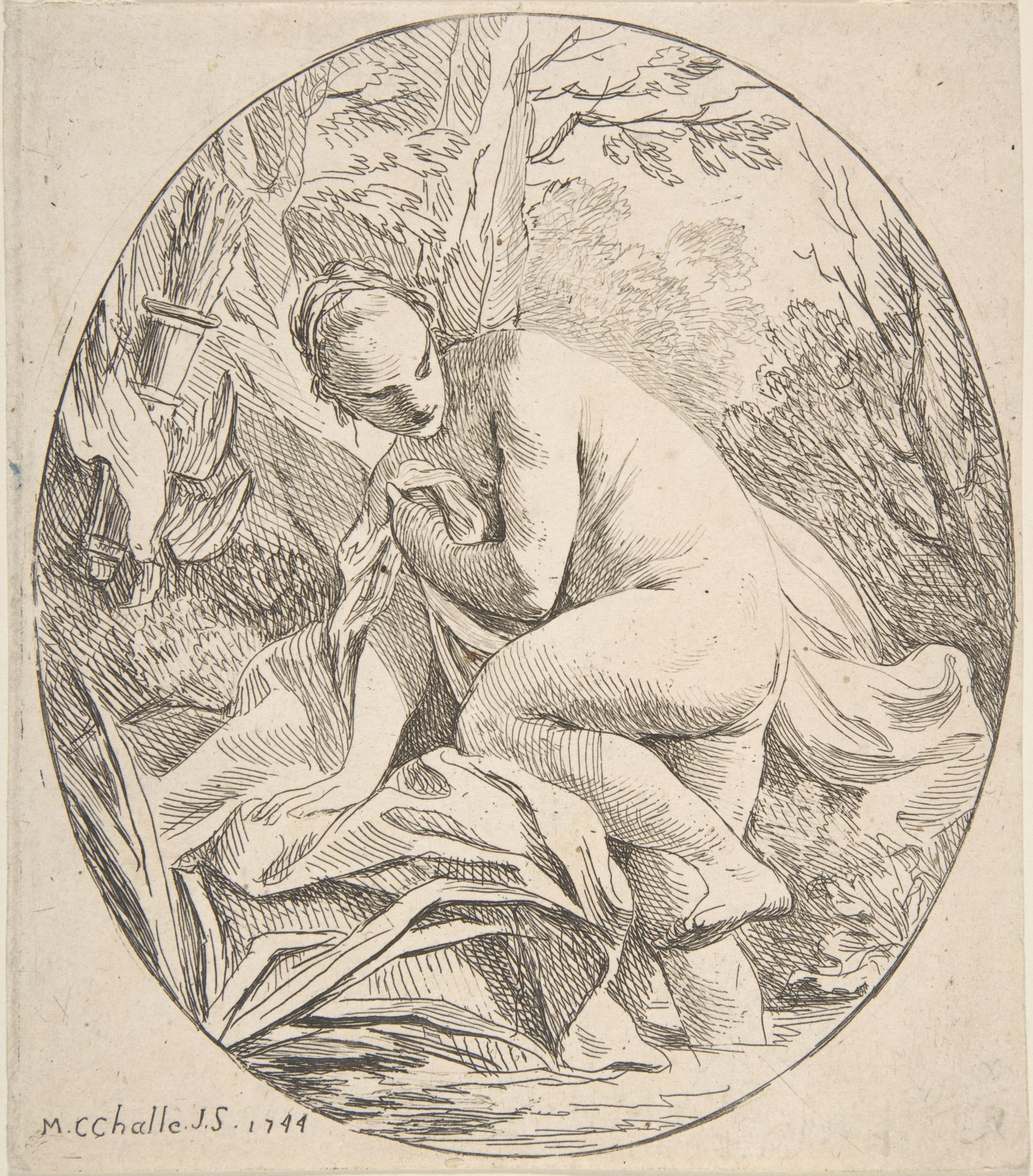 Diana at the Bath by Charles Michel Ange Challe