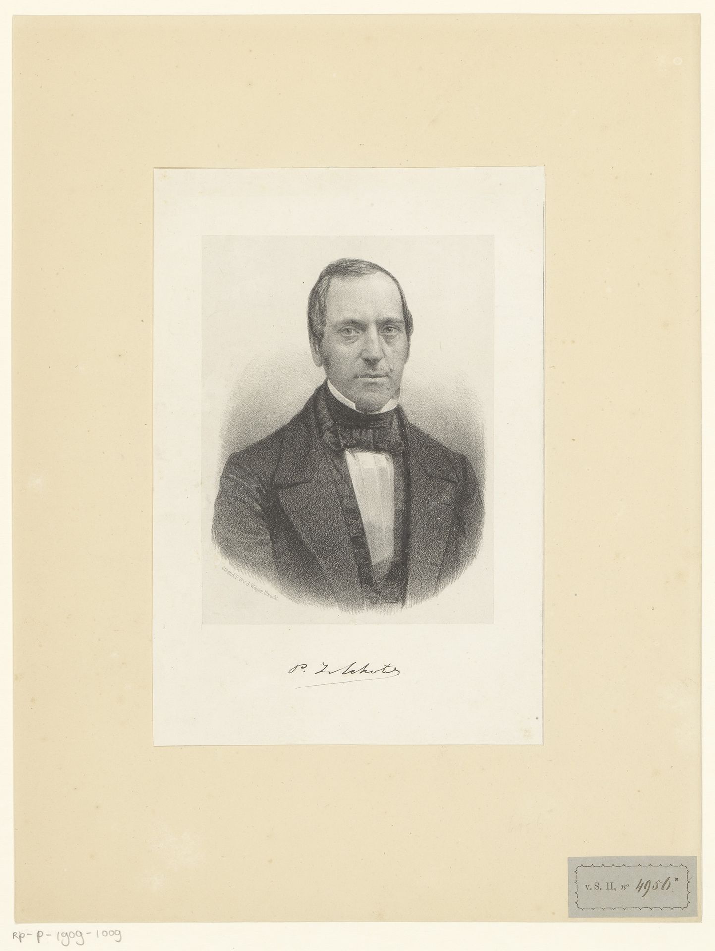 Portret van Petrus Johannes Schotel by Pieter Wilhelmus van de Weijer