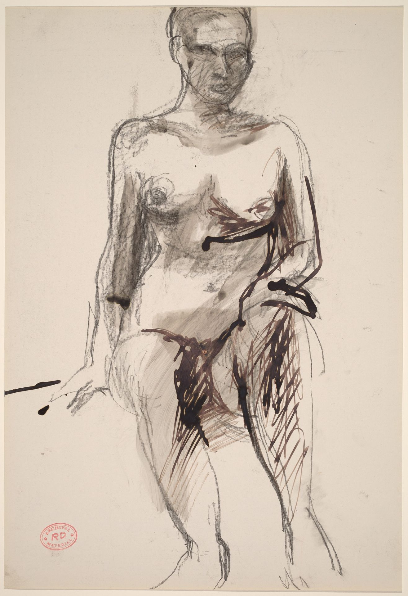 Untitled [seated female nude with hand on left knee] by Richard Diebenkorn
