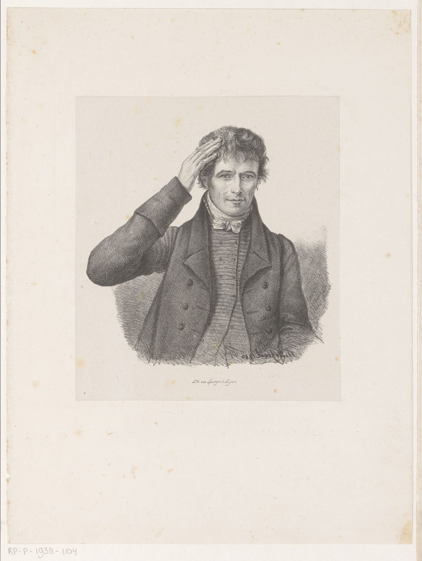 Portret van D.W. Veldhorst by Leendert (I) Springer
