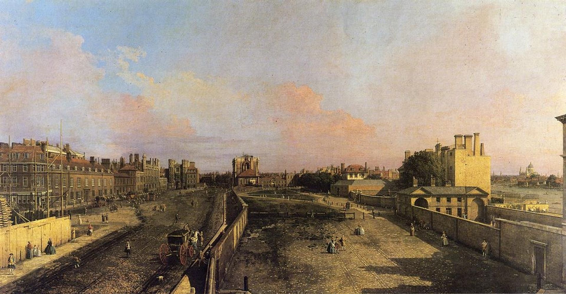 London Whitehall and the Privy Garden looking North by Canaletto