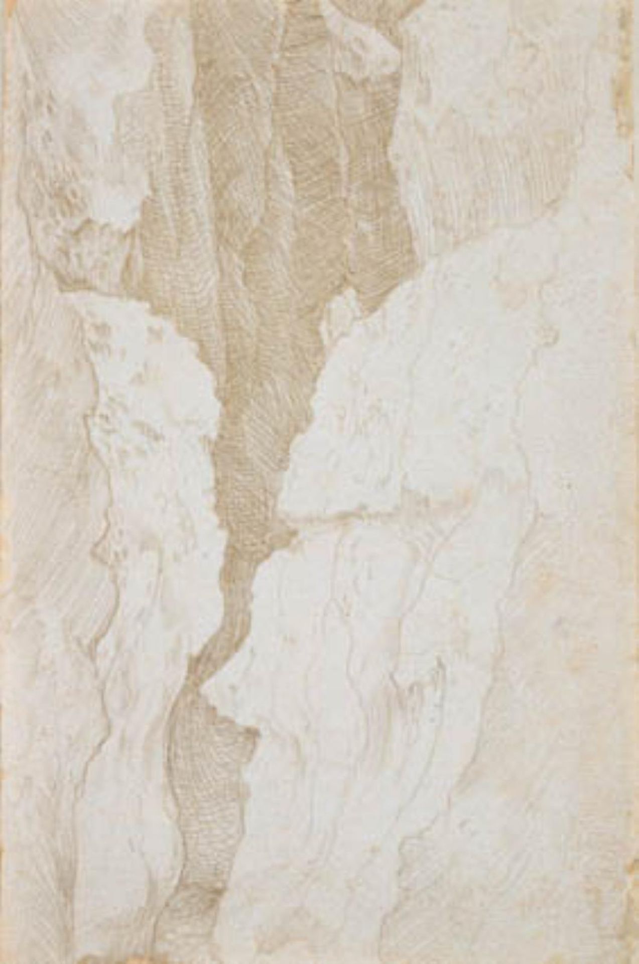 A deep gorge with a rushing stream at the bottom by Hans Baldung