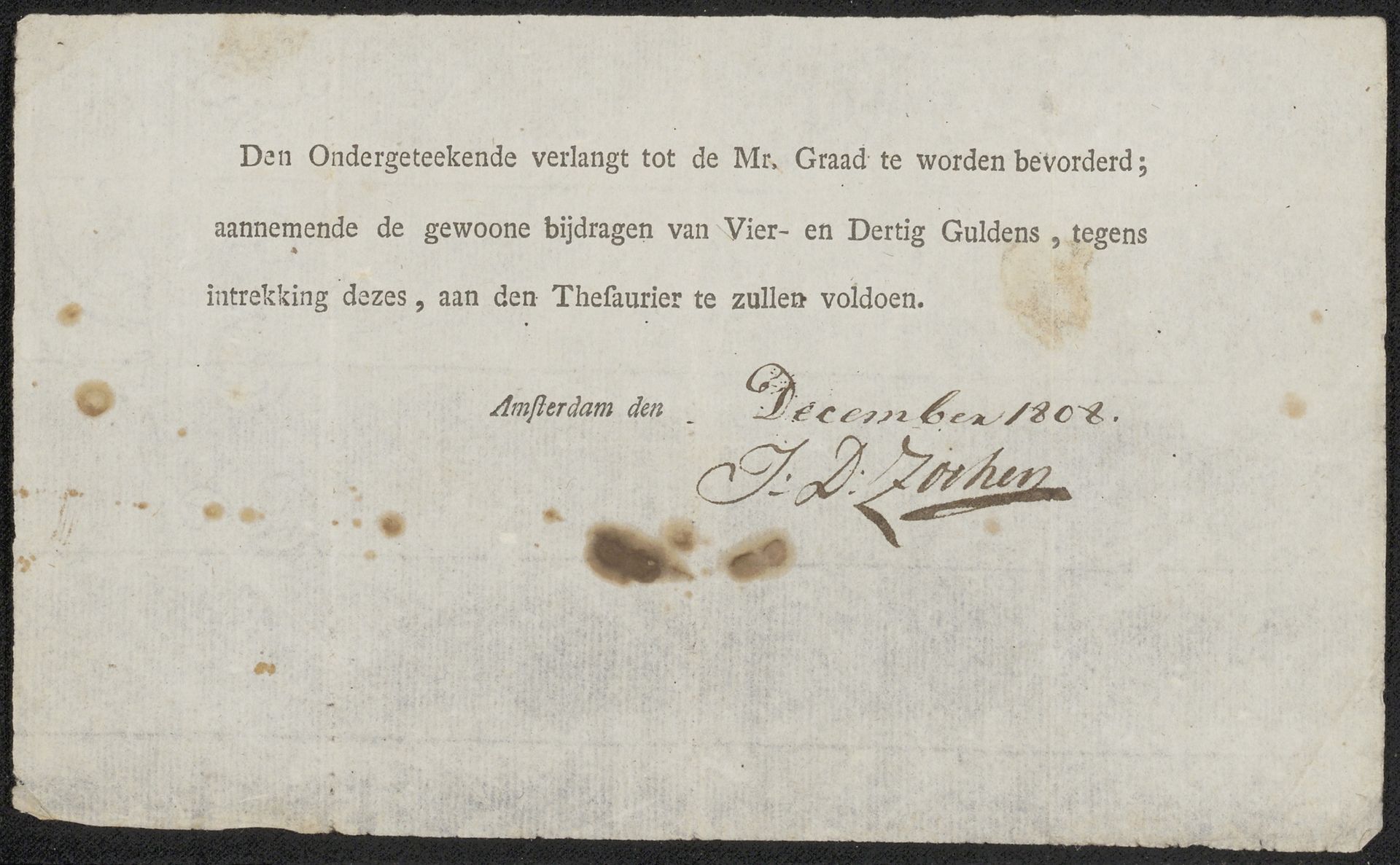 Document betreffende Johan David Zocher by Anonymous
