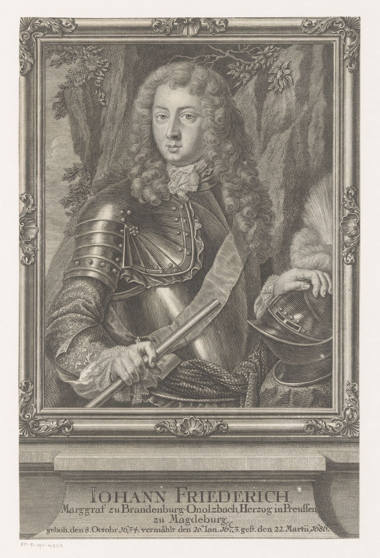 Portret van Johann Friedrich von Brandenburg-Ansbach by Johann Wilhelm Windter