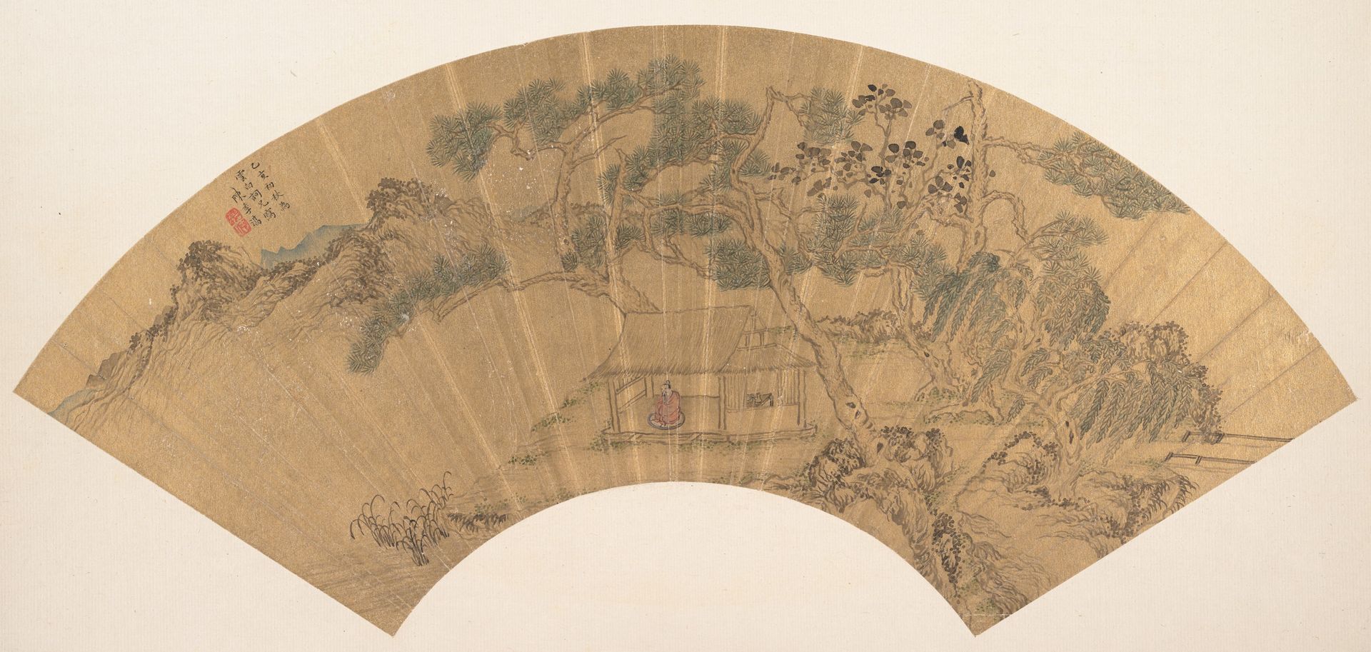 Landscape with figure by Chen Jichun