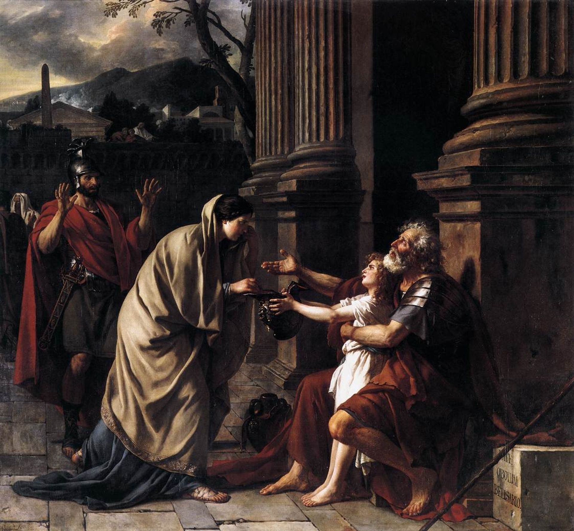 Belisarius Begging for Alms by Jacques Louis David