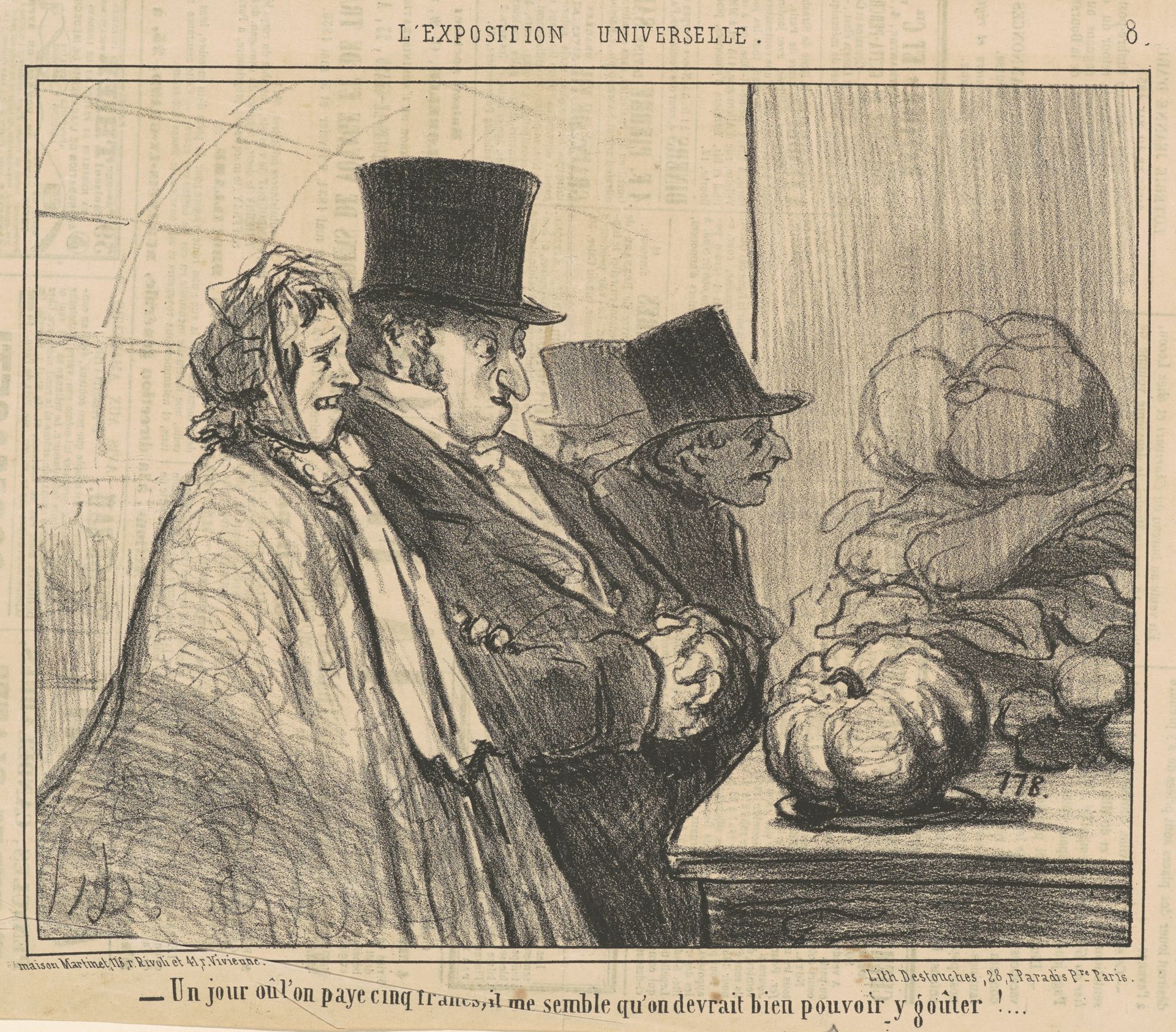 Un jour ou l'on paye cinq francs by Honoré Daumier