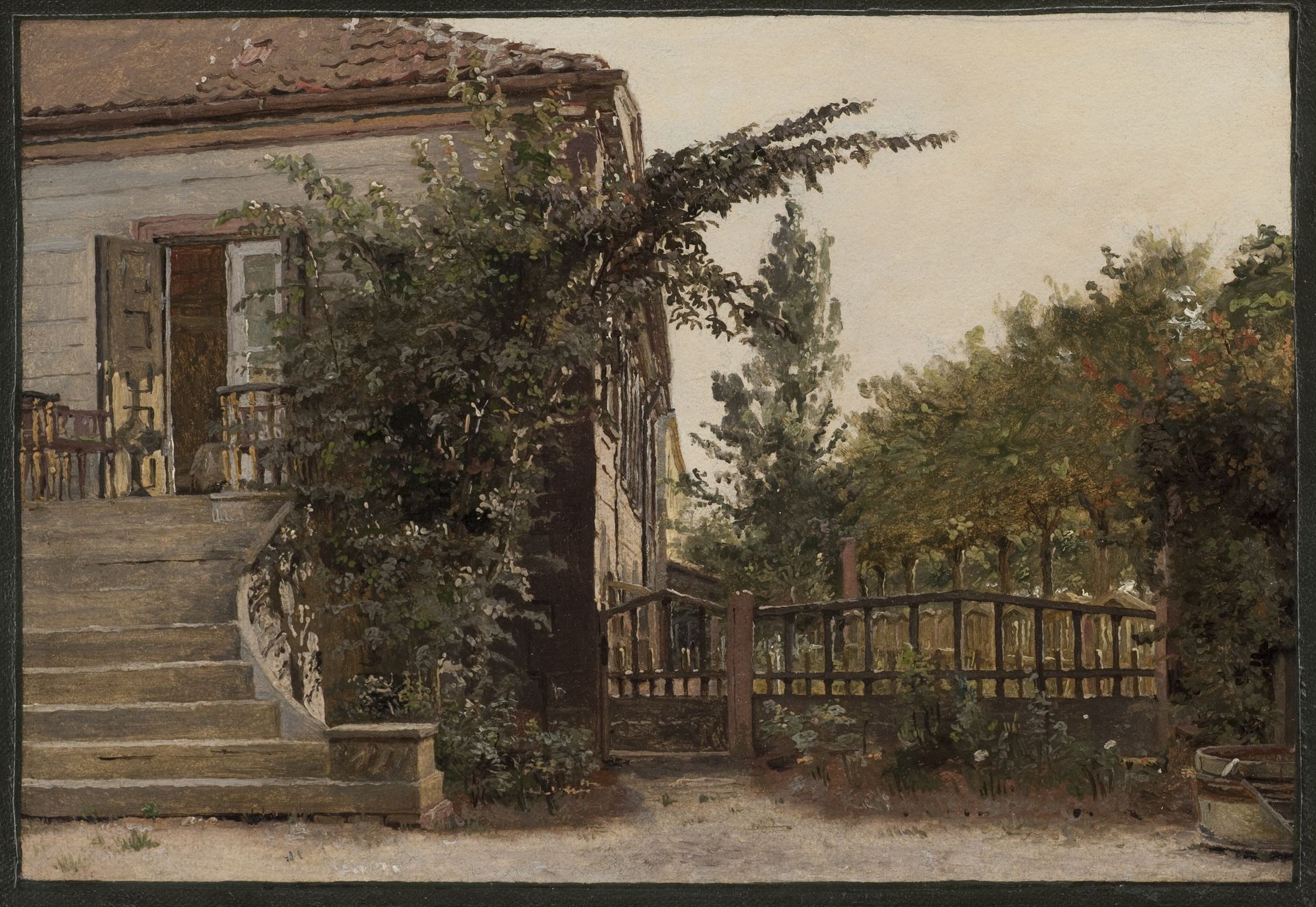 The Garden Steps Leading to the Artist's Studio on Blegdammen, Copenhagen by Christen Købke