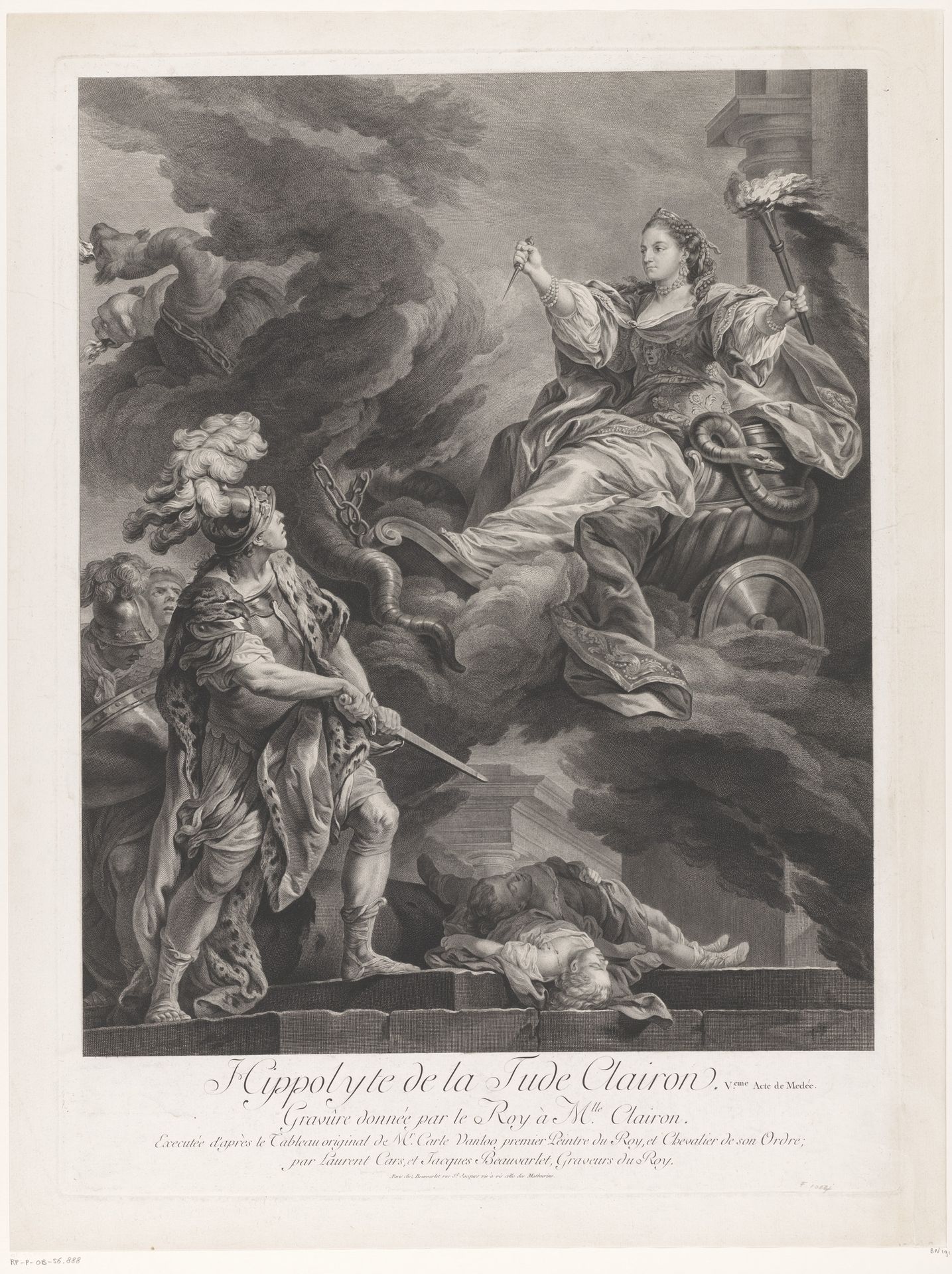 Portret van Claire Clairon in de rol van Medea by Laurent Cars