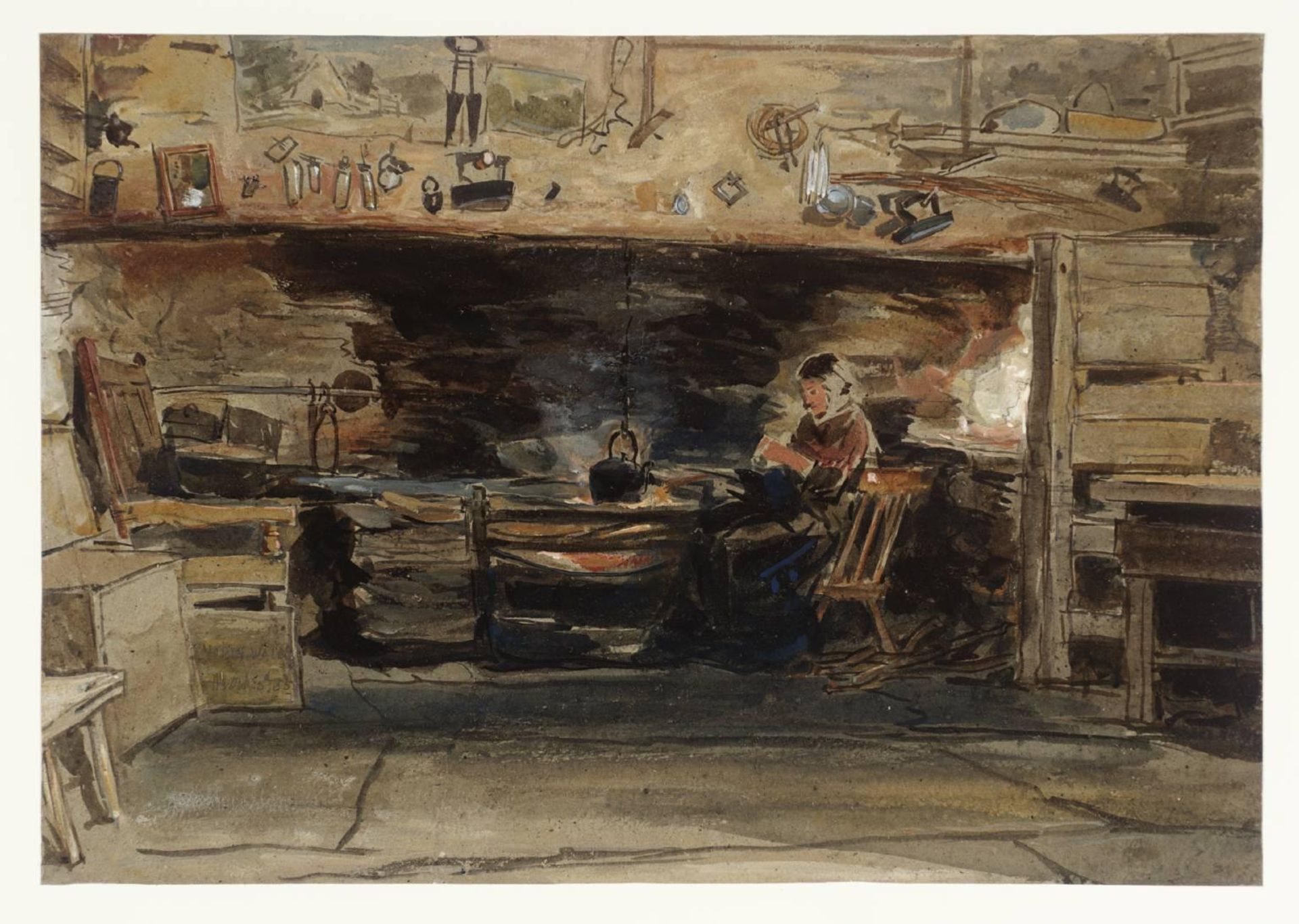 Cottage Interior in North Wales by James Holland